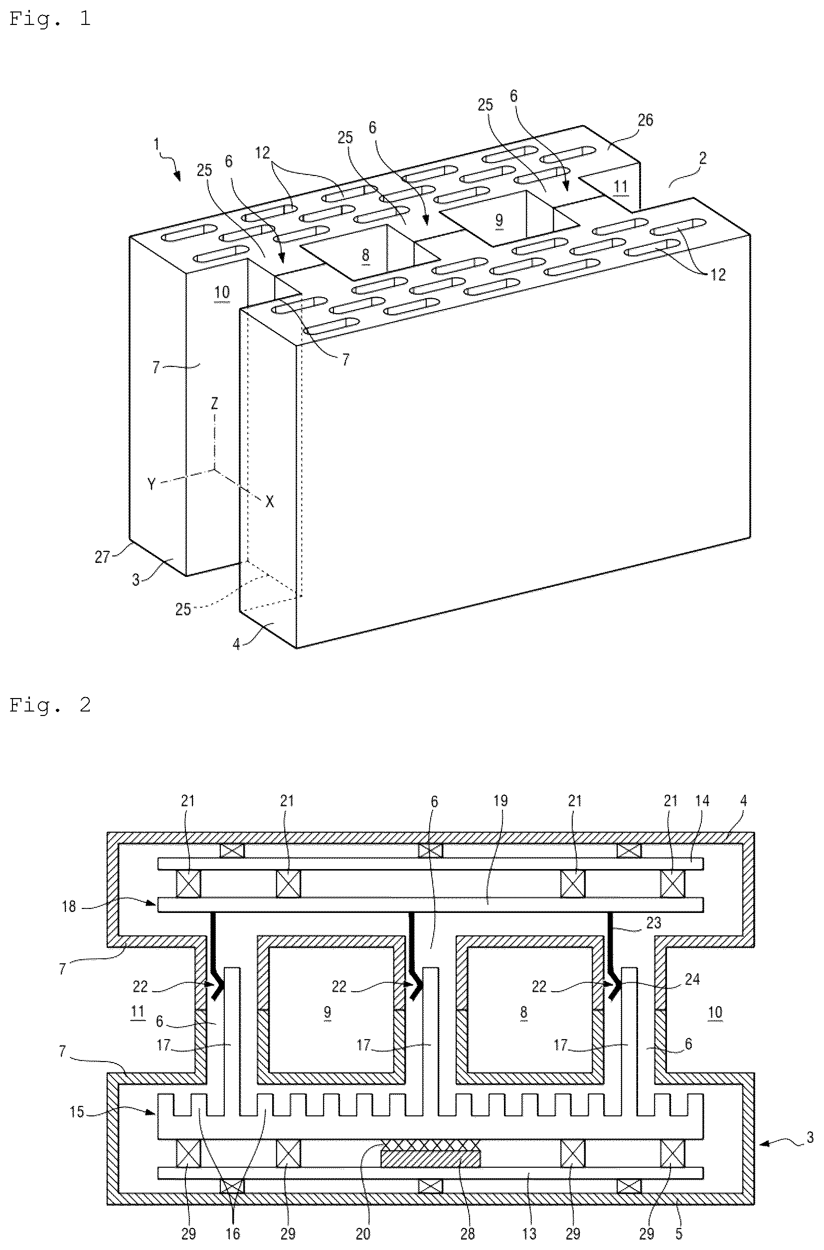 Patent US12568591 Figure 1 – Electronic casing comprising electronic boards