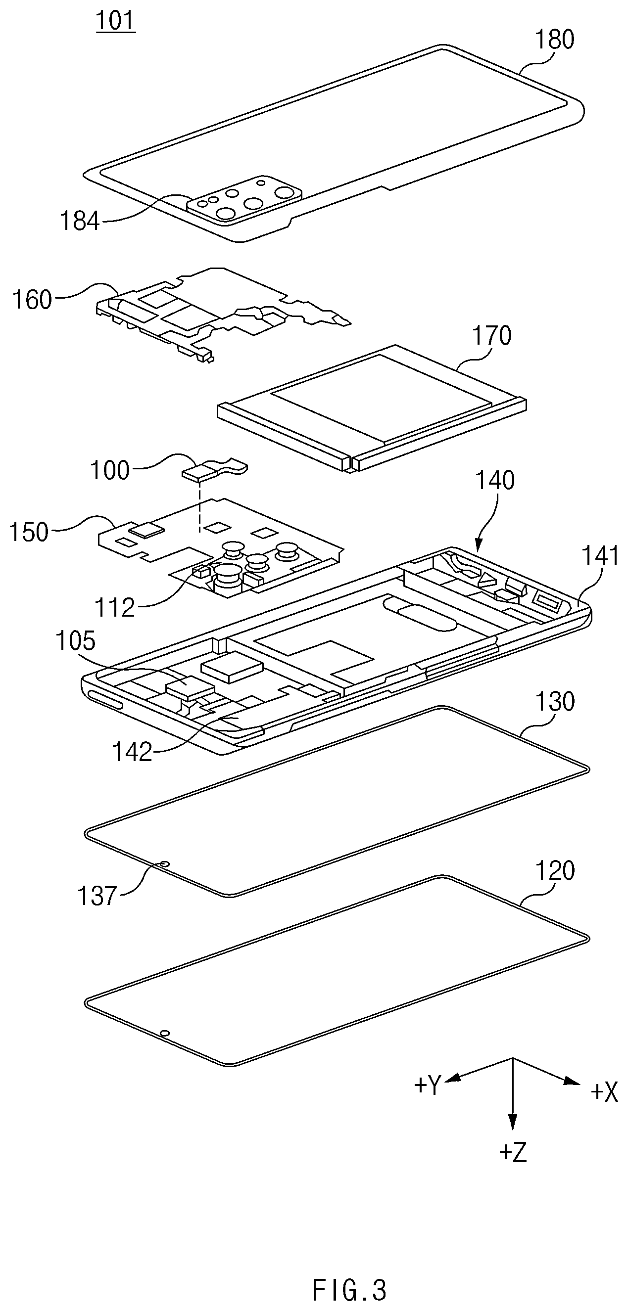 Patent US12568592 Figure 3 – Conductive member having elasticity and electronic device including the same