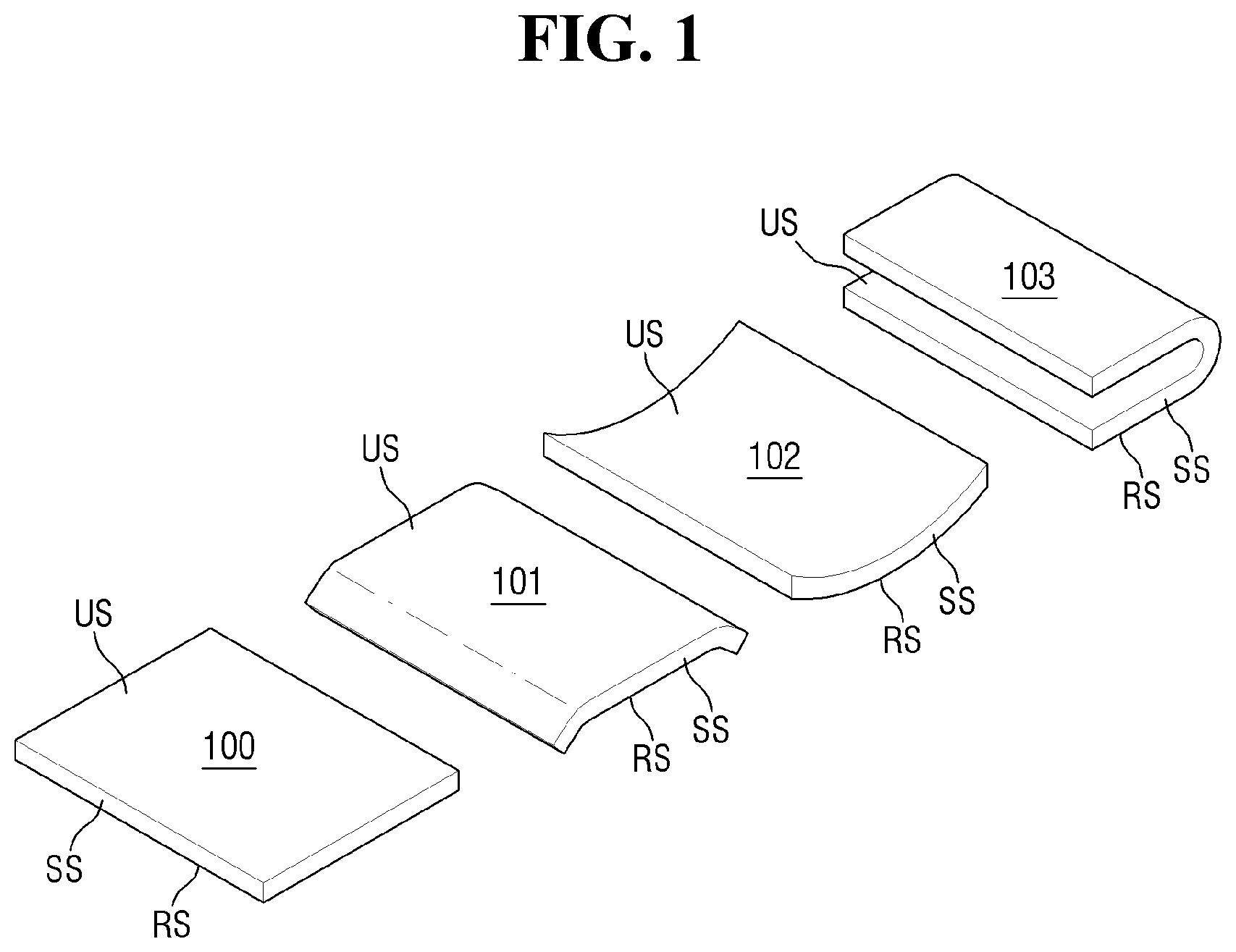 Patent US12568595 Figure 1 – Glass article and display device including the same