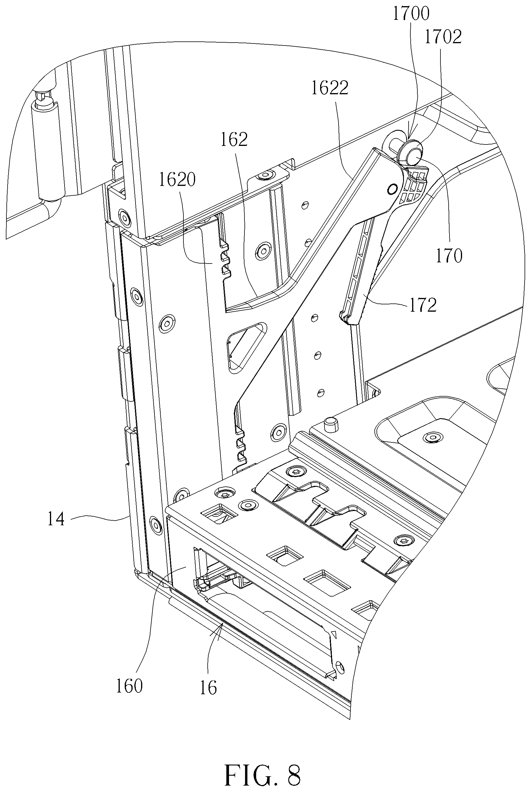 Patent US12568599 Figure 8 – Data processing device, chassis and tray