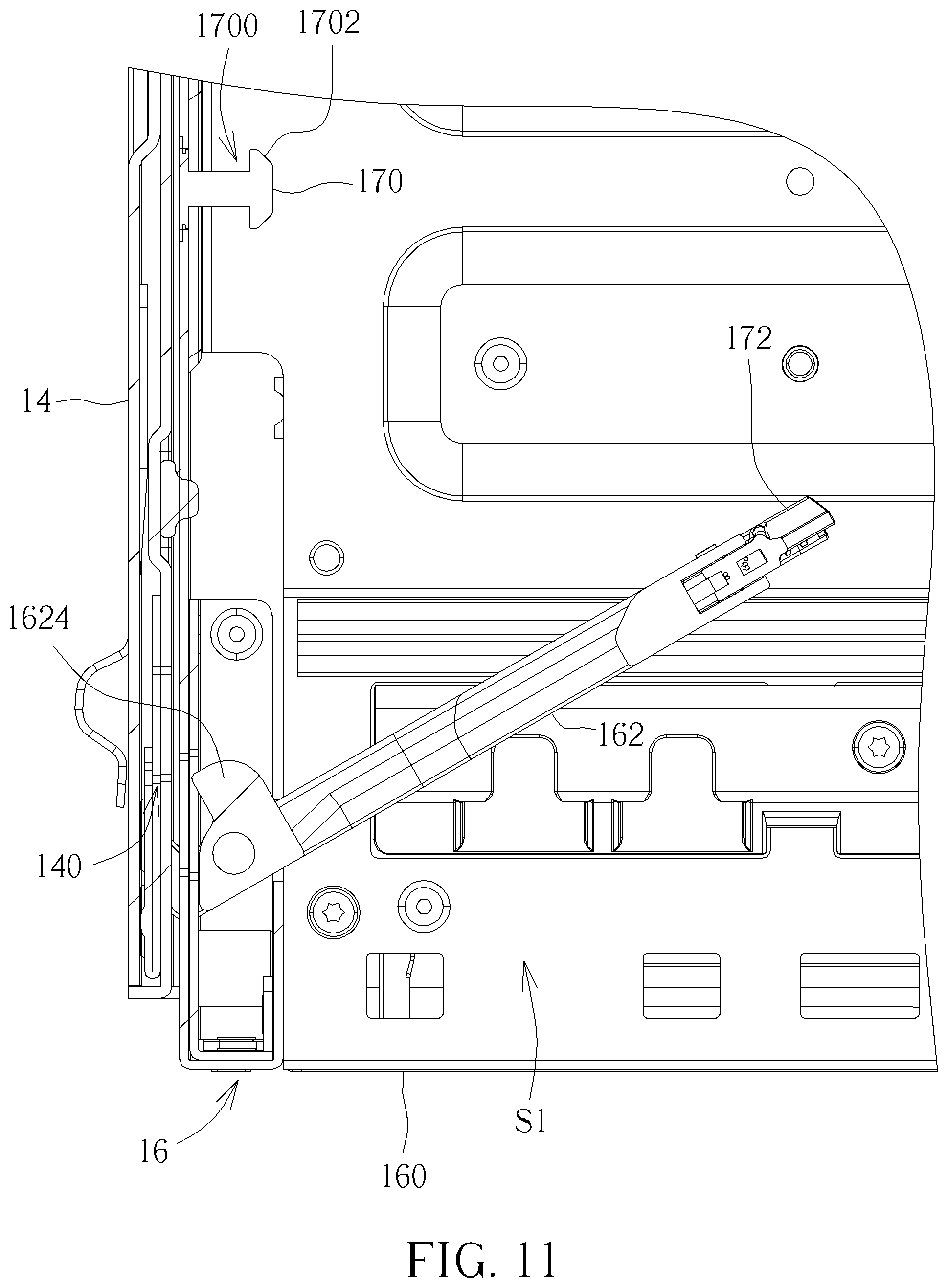 Patent US12568599 Figure 11 – Data processing device, chassis and tray