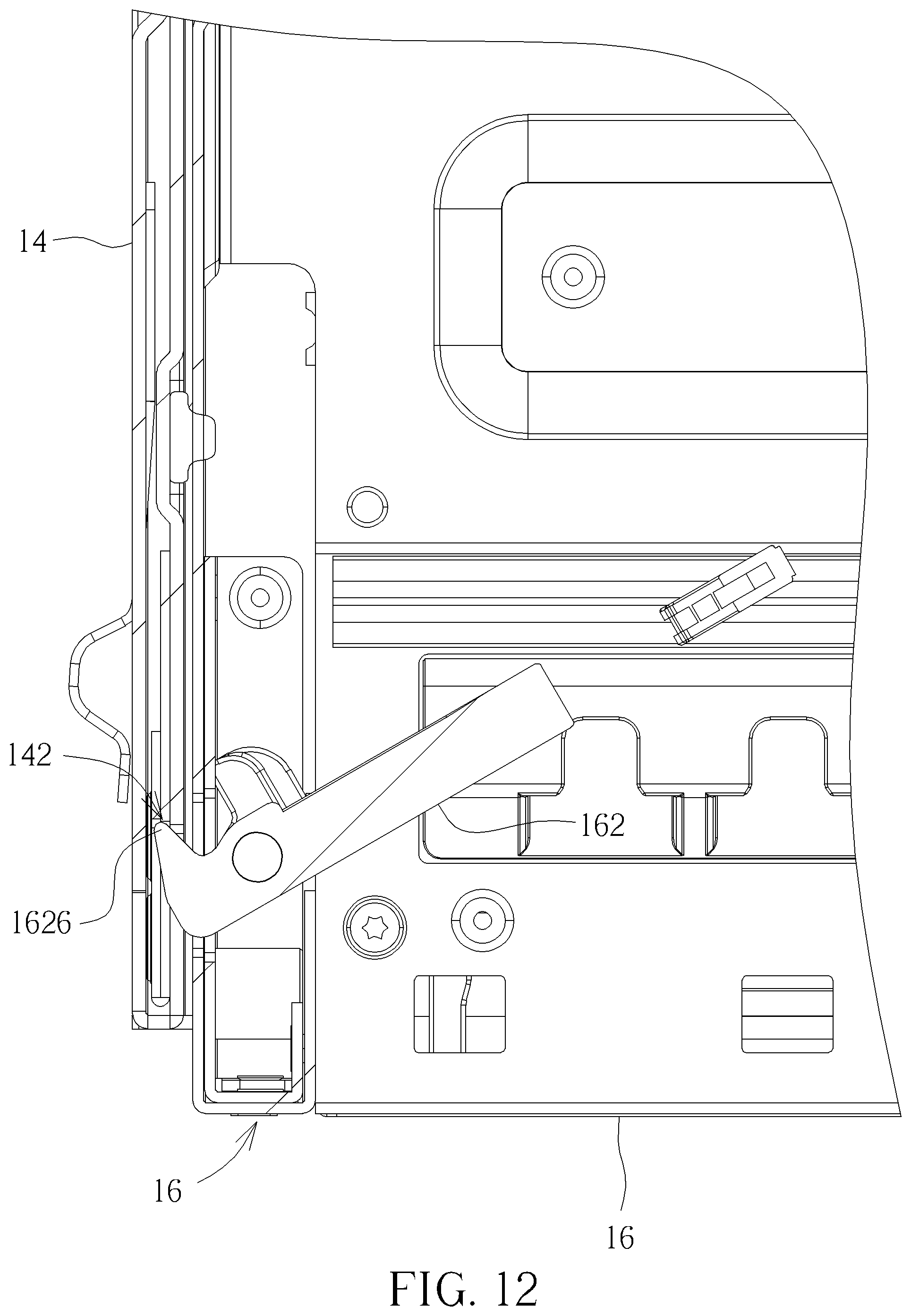 Patent US12568599 Figure 12 – Data processing device, chassis and tray