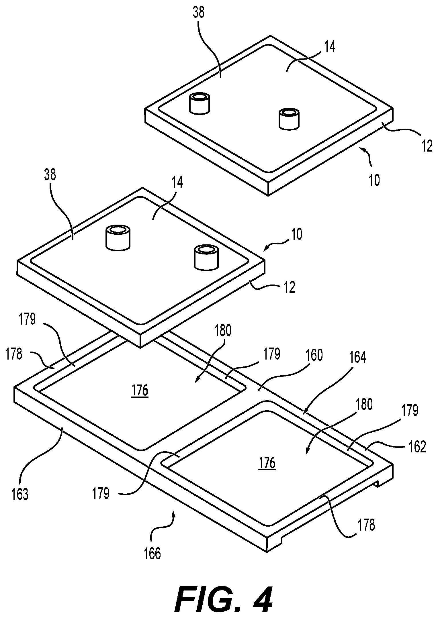Patent US12568603 Figure 4 – Cooling block assembly for cooling a heat-generating electronic component
