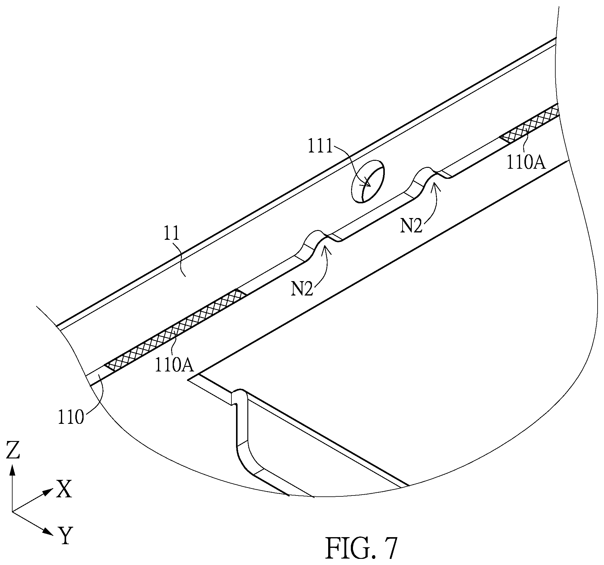 Patent US12568610 Figure 7 – Electronic device and shielding structure