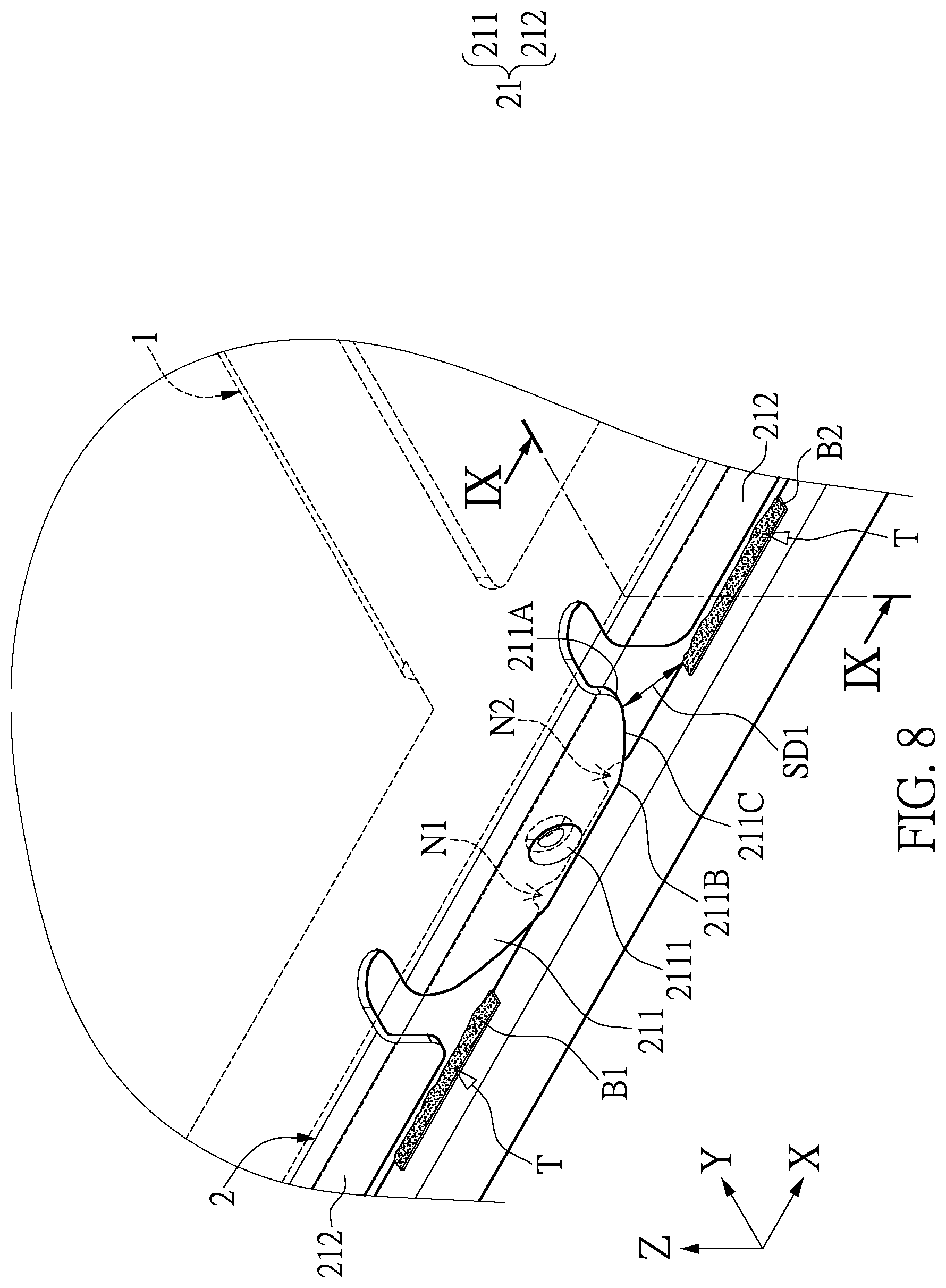 Patent US12568610 Figure 8 – Electronic device and shielding structure