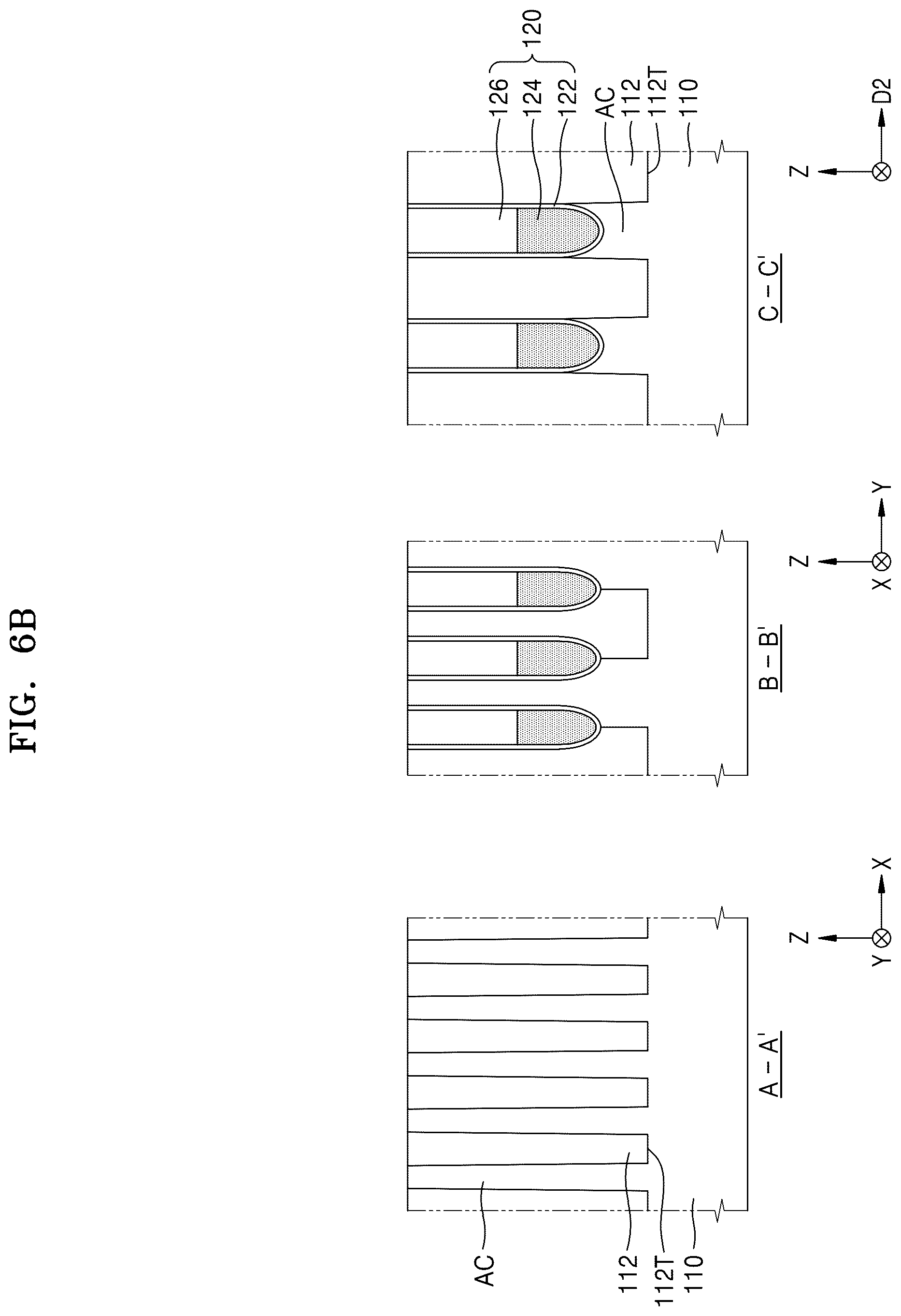 Patent US12568611 Figure 7 – Memory device with cell pads having diagonal sidewalls
