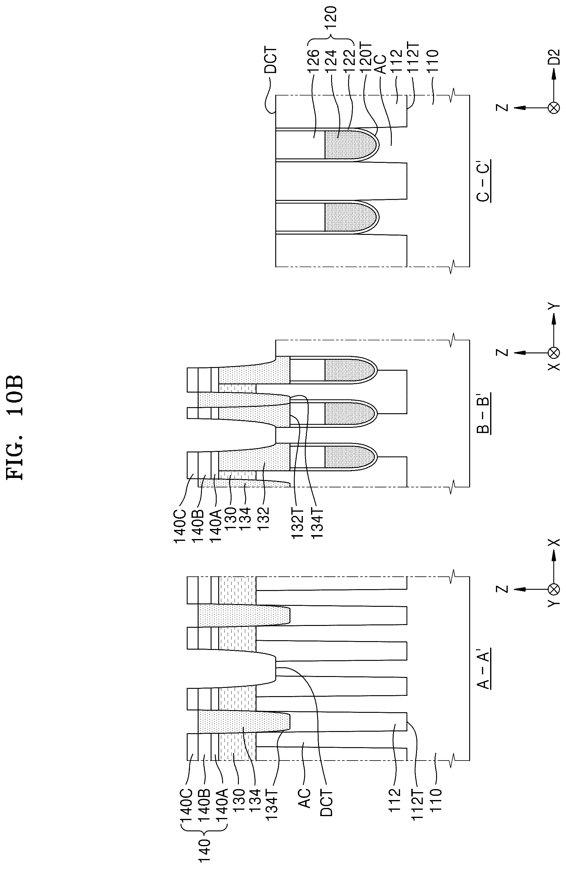 Patent US12568611 Figure 15 – Memory device with cell pads having diagonal sidewalls