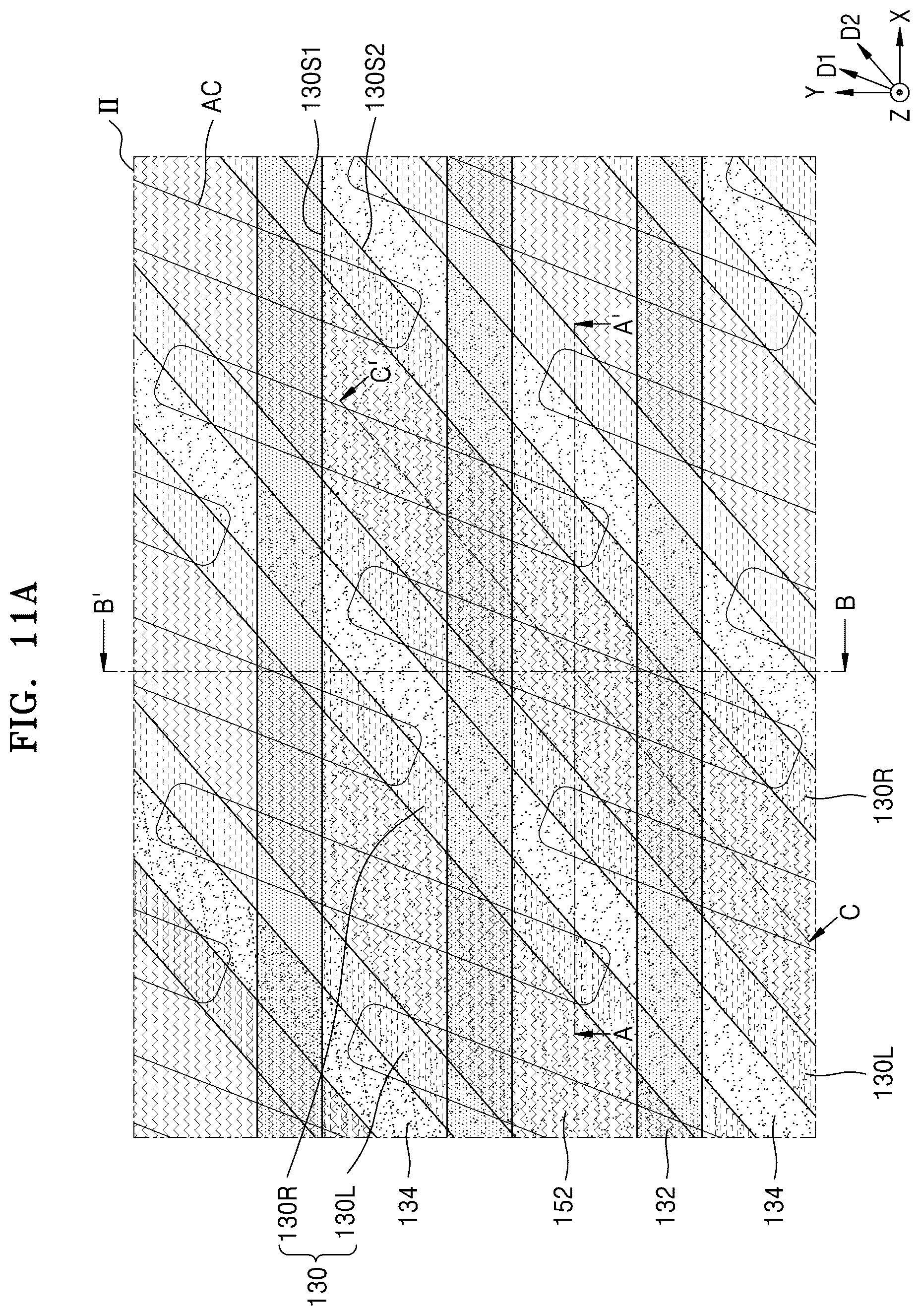 Patent US12568611 Figure 16 – Memory device with cell pads having diagonal sidewalls