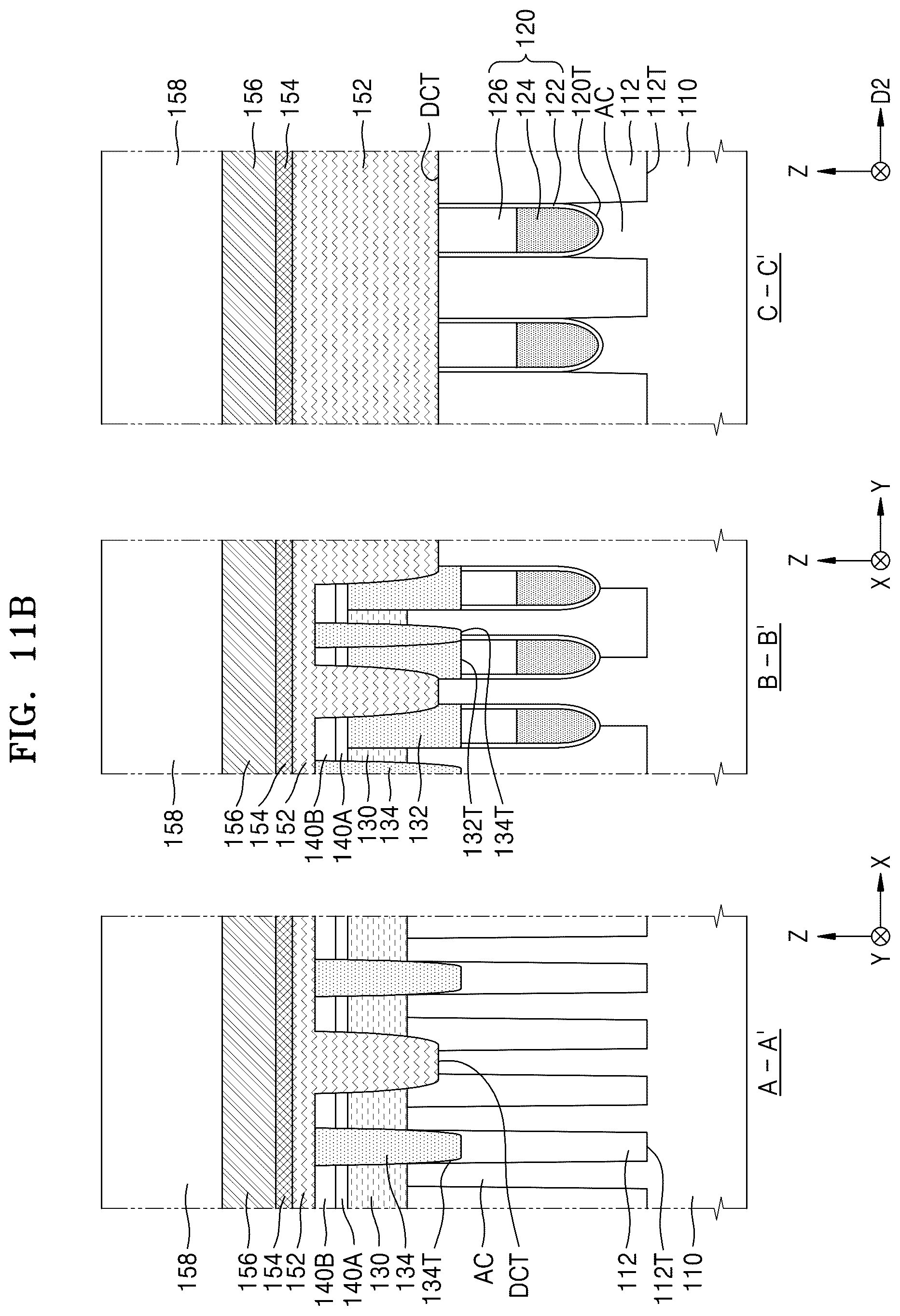 Patent US12568611 Figure 17 – Memory device with cell pads having diagonal sidewalls