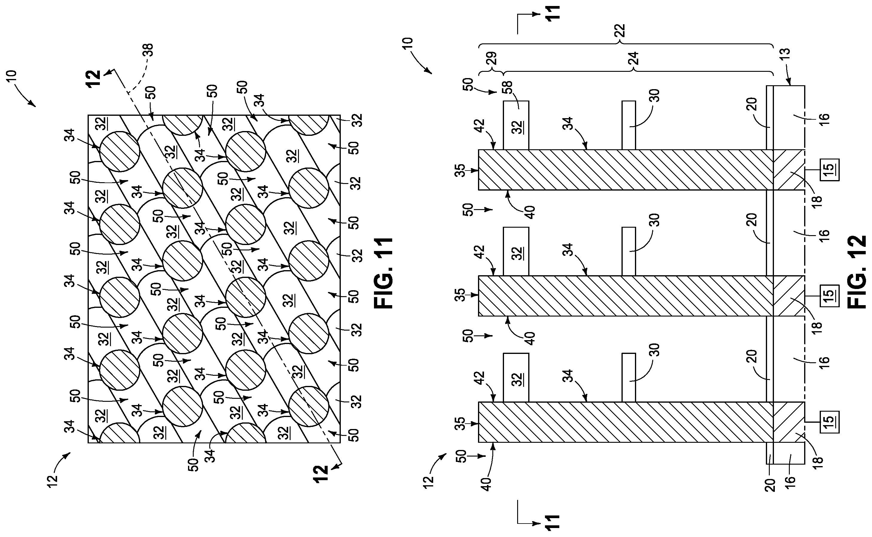 Patent US12568612 Figure 7 – Arrays of capacitors, methods used in forming integrated circuitry, and methods used in forming an array of capacitors