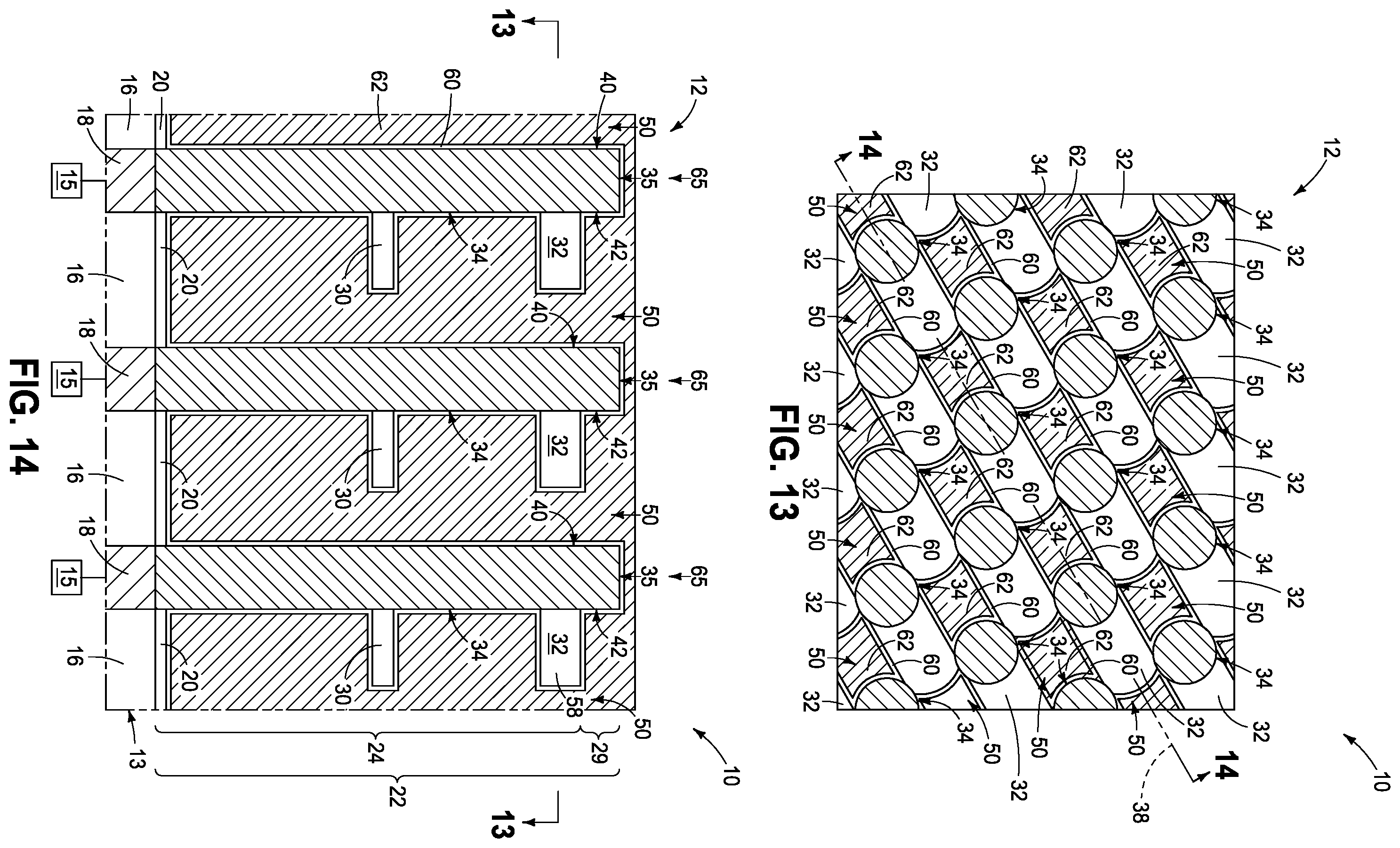 Patent US12568612 Figure 8 – Arrays of capacitors, methods used in forming integrated circuitry, and methods used in forming an array of capacitors