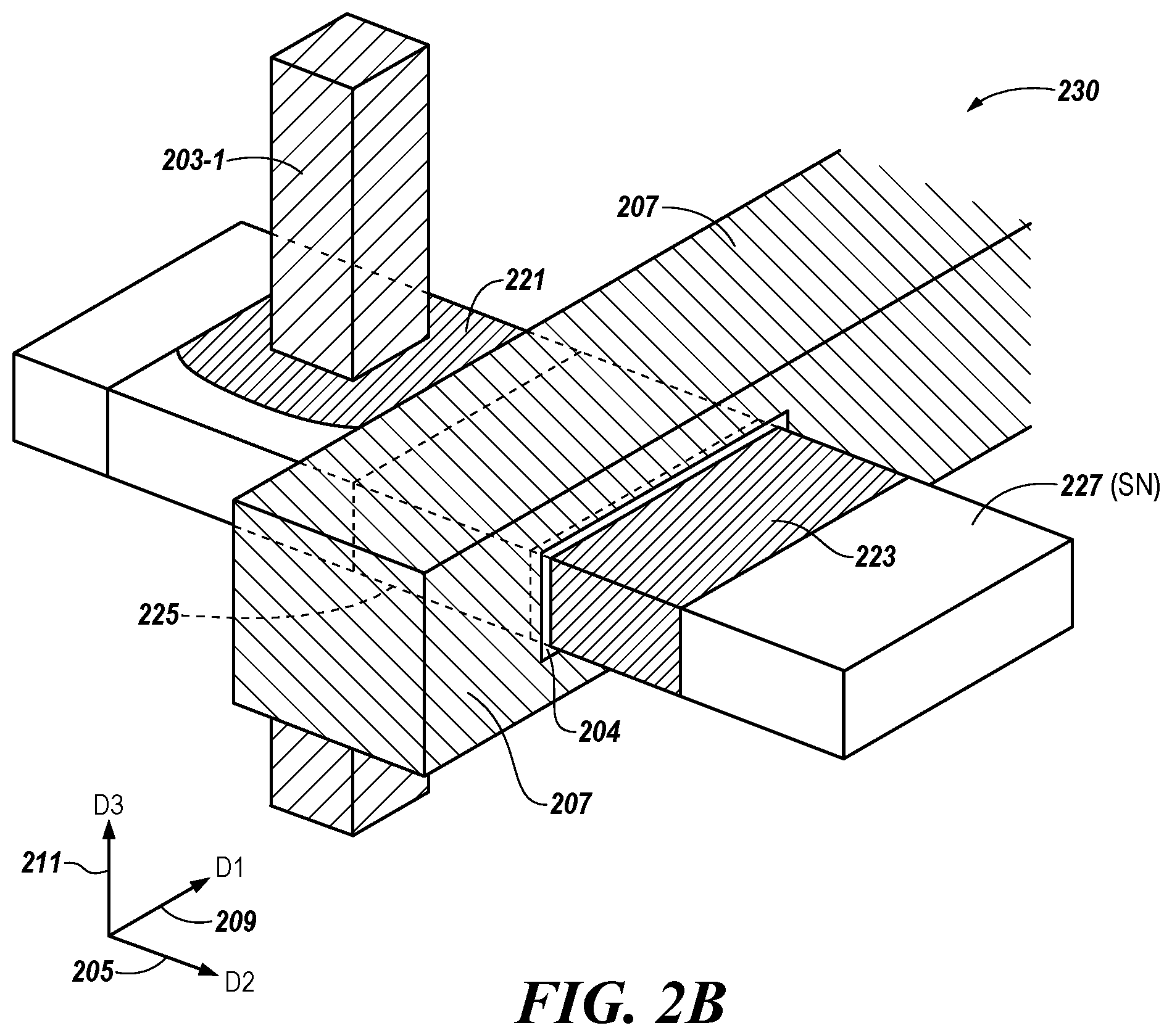 Patent US12568615 Figure 4 – Support pillars with multiple, alternating epitaxial silicon for horizontal access devices in vertical three-dimensional (3D) memory