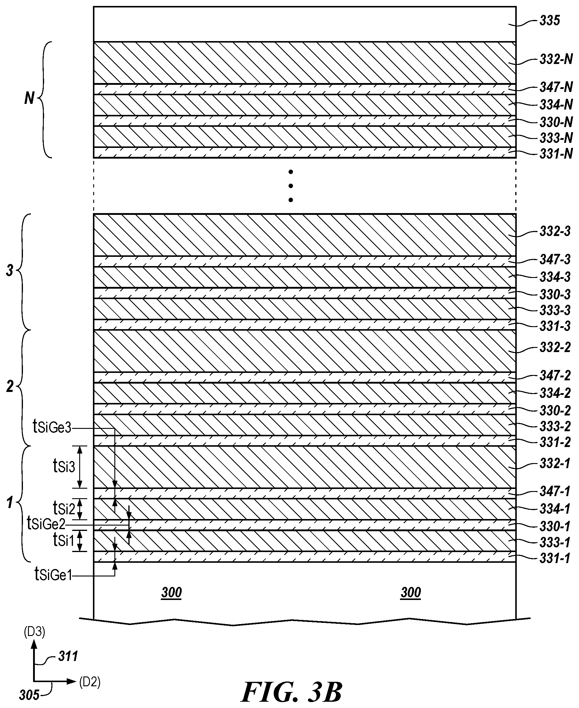 Patent US12568615 Figure 6 – Support pillars with multiple, alternating epitaxial silicon for horizontal access devices in vertical three-dimensional (3D) memory
