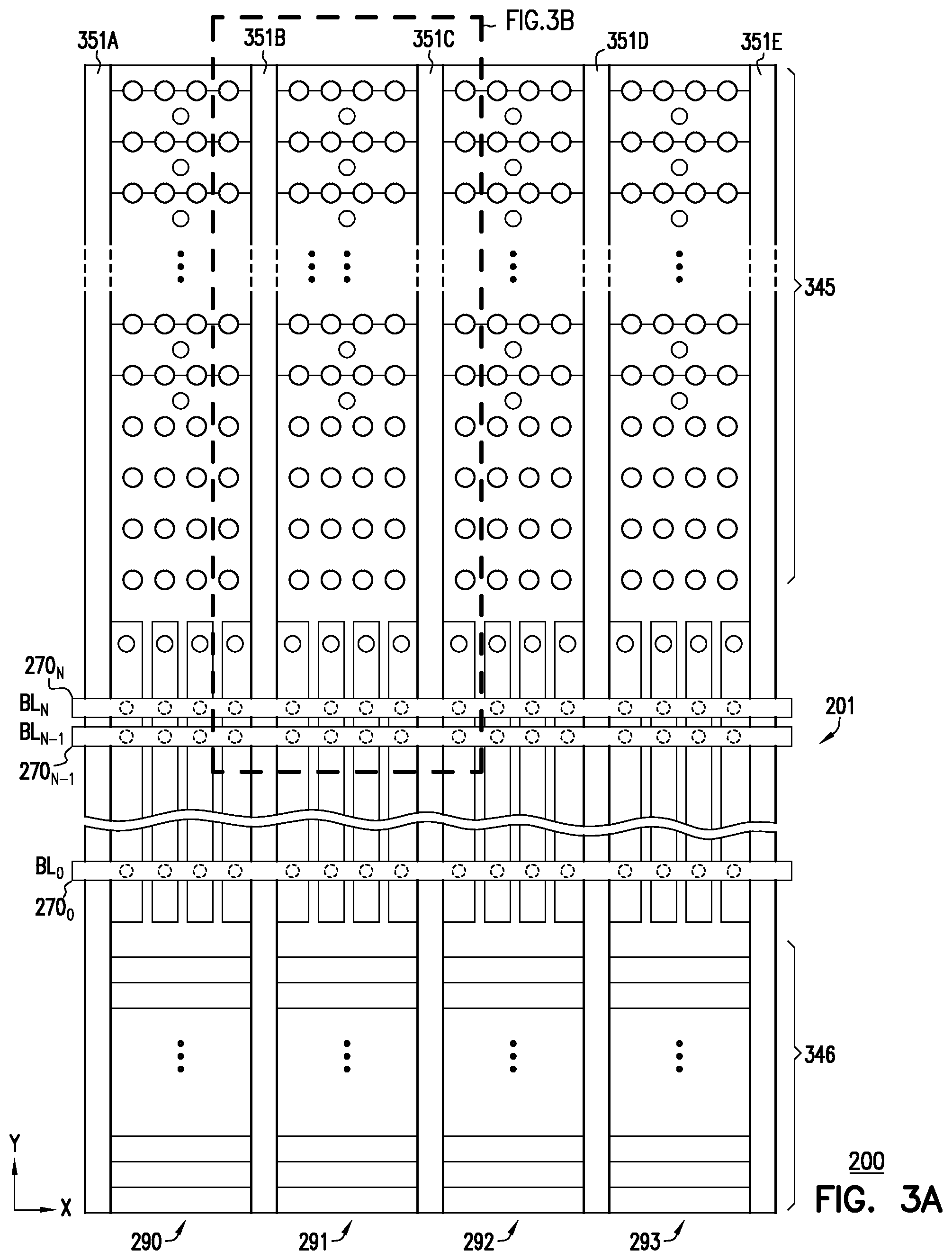 Patent US12568621 Figure 3 – Memory apparatus and methods including merged process for memory cell pillar and source structure