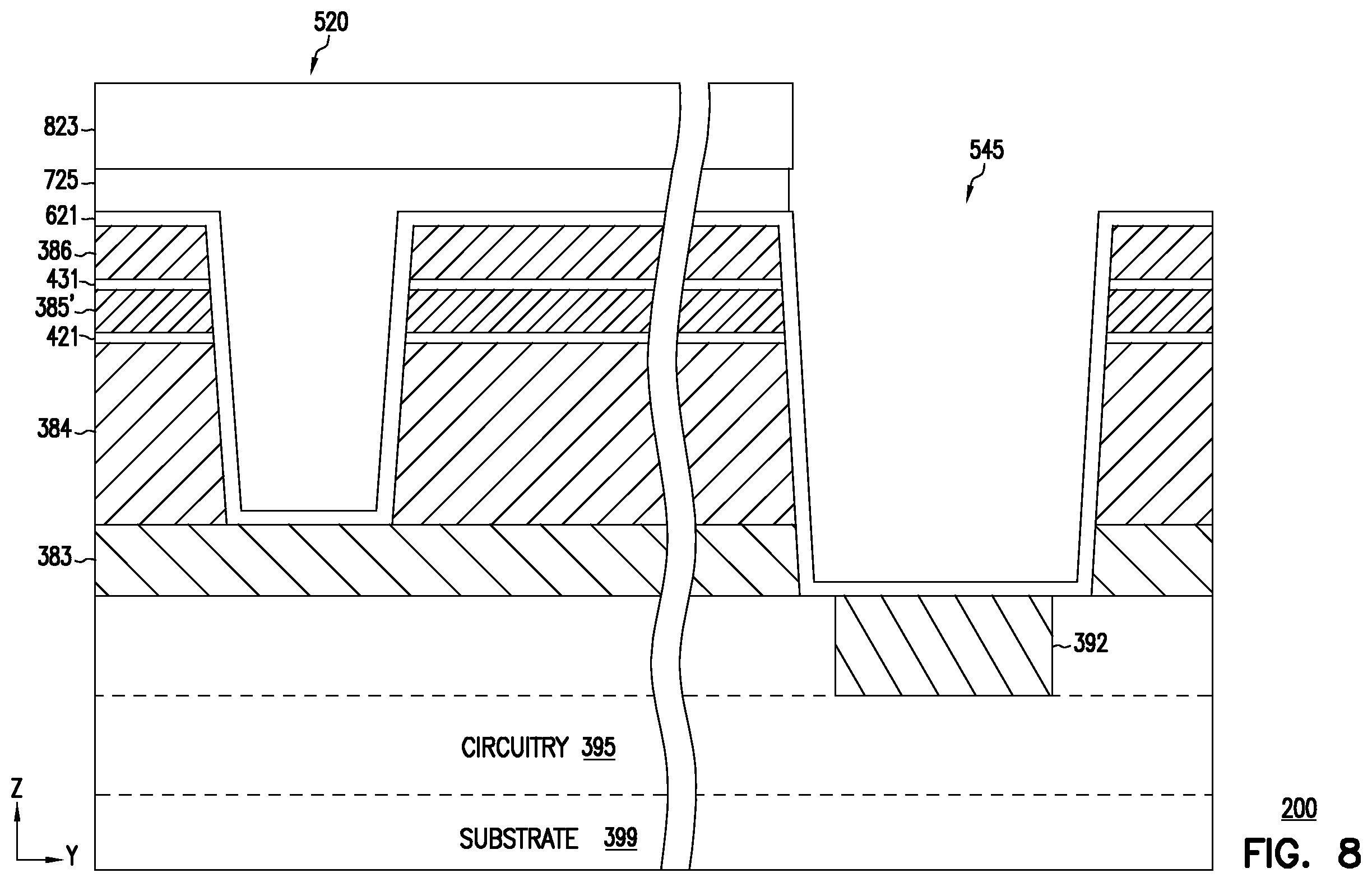 Patent US12568621 Figure 15 – Memory apparatus and methods including merged process for memory cell pillar and source structure