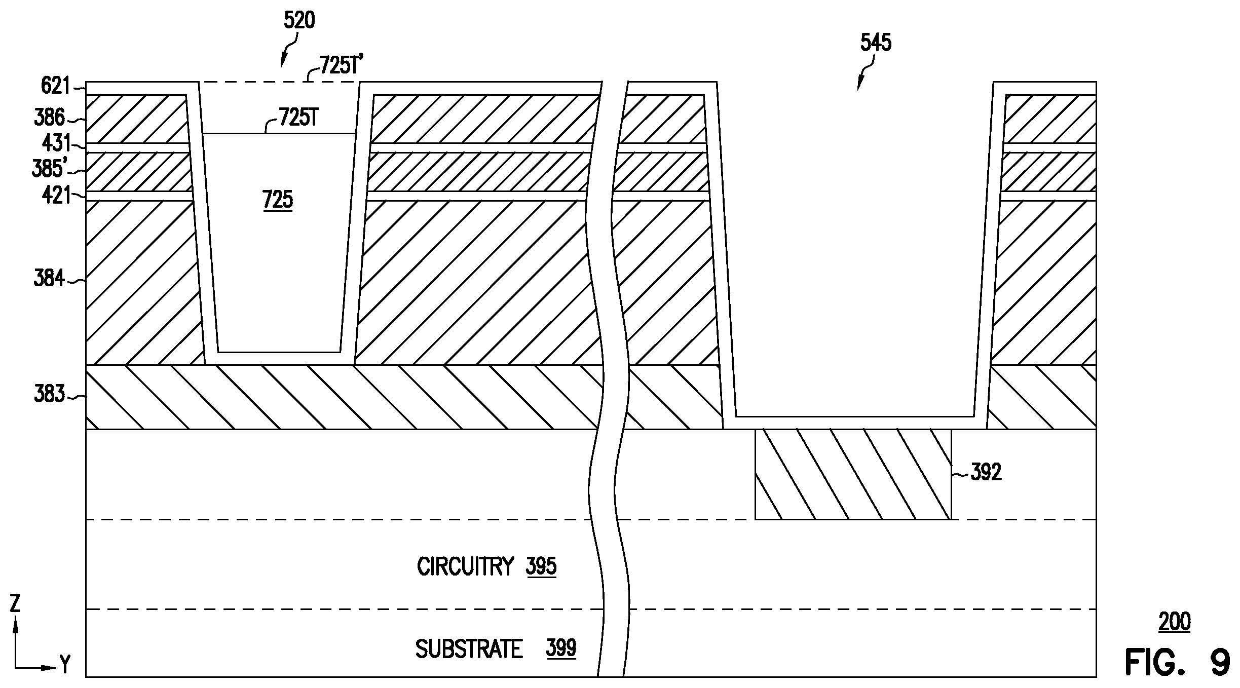 Patent US12568621 Figure 16 – Memory apparatus and methods including merged process for memory cell pillar and source structure