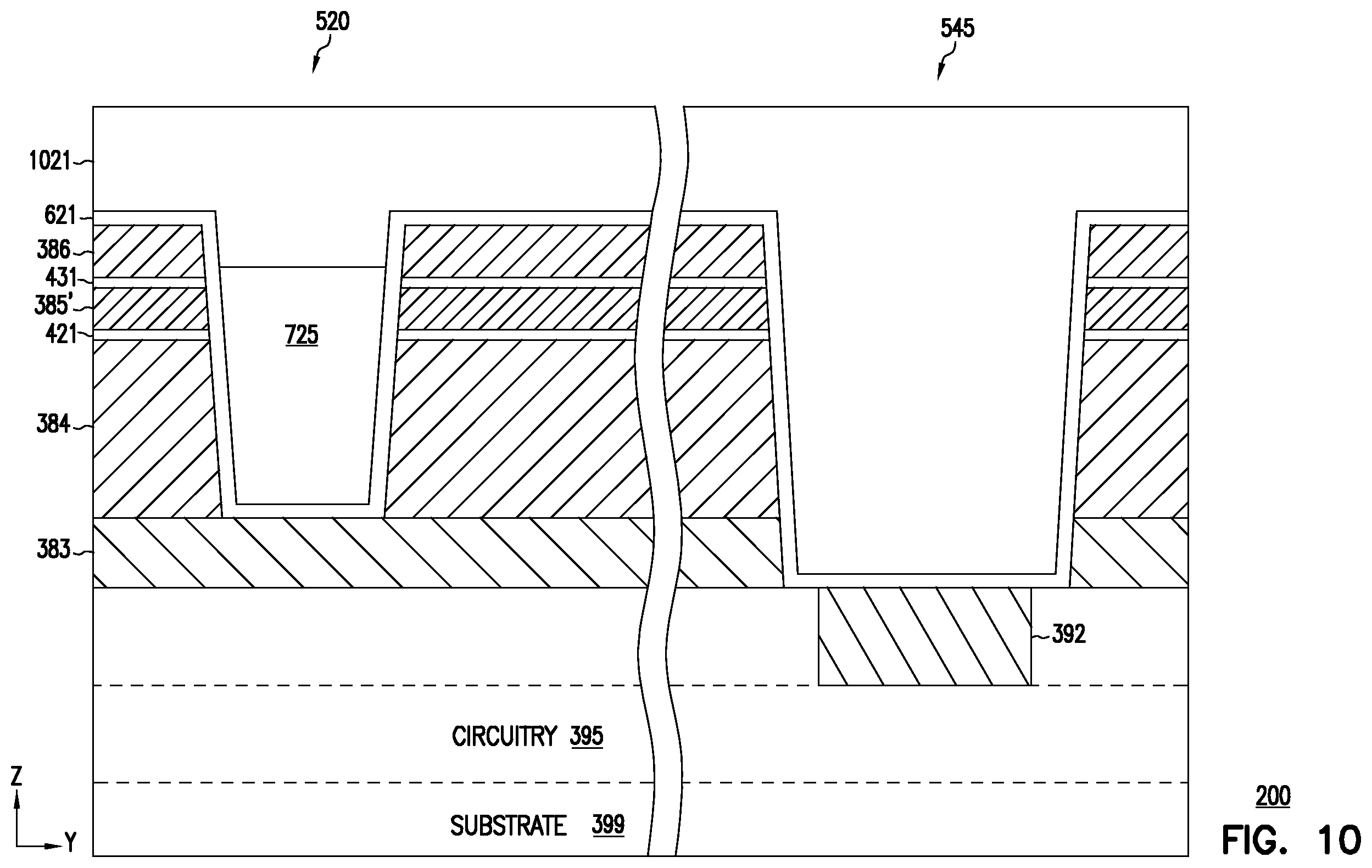 Patent US12568621 Figure 17 – Memory apparatus and methods including merged process for memory cell pillar and source structure