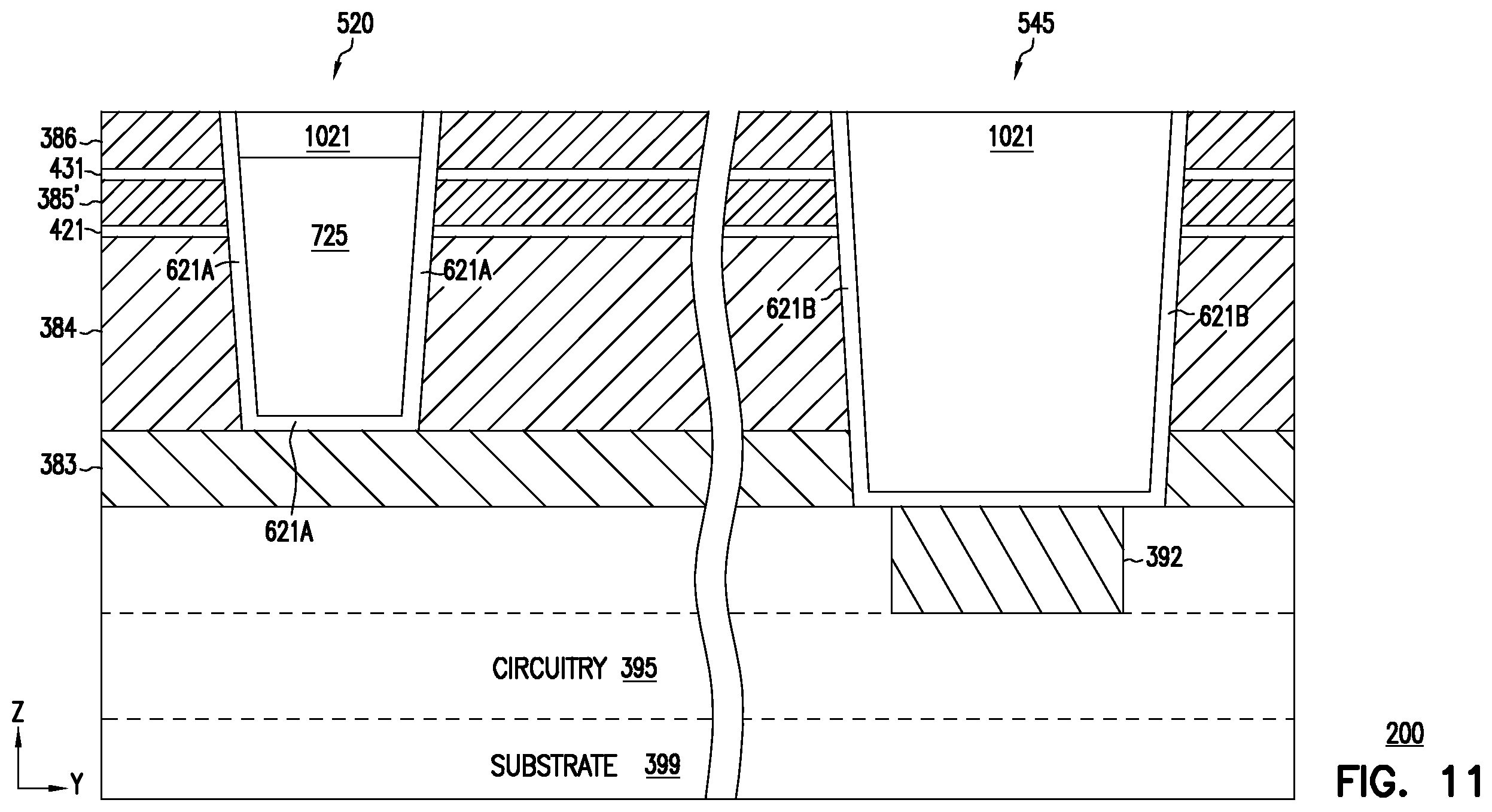 Patent US12568621 Figure 18 – Memory apparatus and methods including merged process for memory cell pillar and source structure