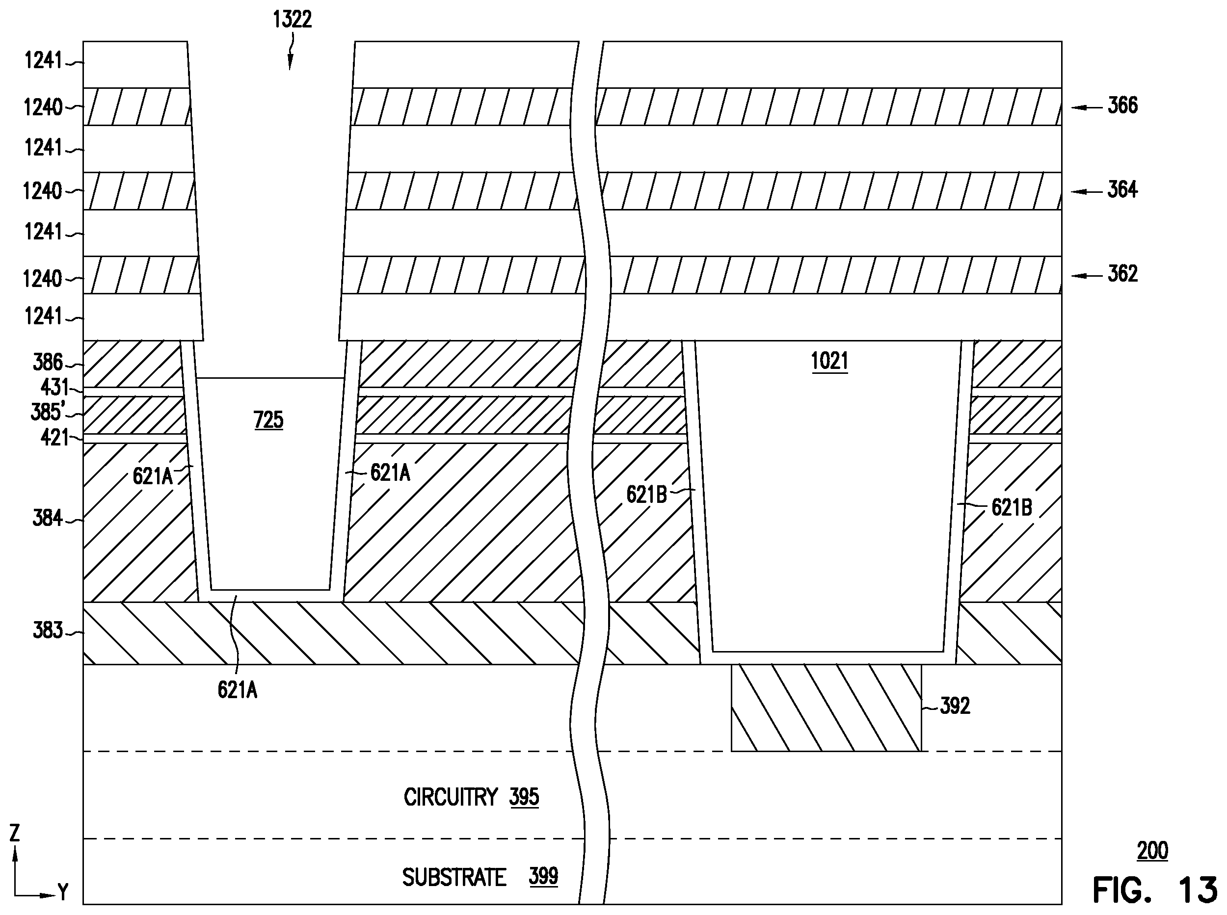 Patent US12568621 Figure 20 – Memory apparatus and methods including merged process for memory cell pillar and source structure