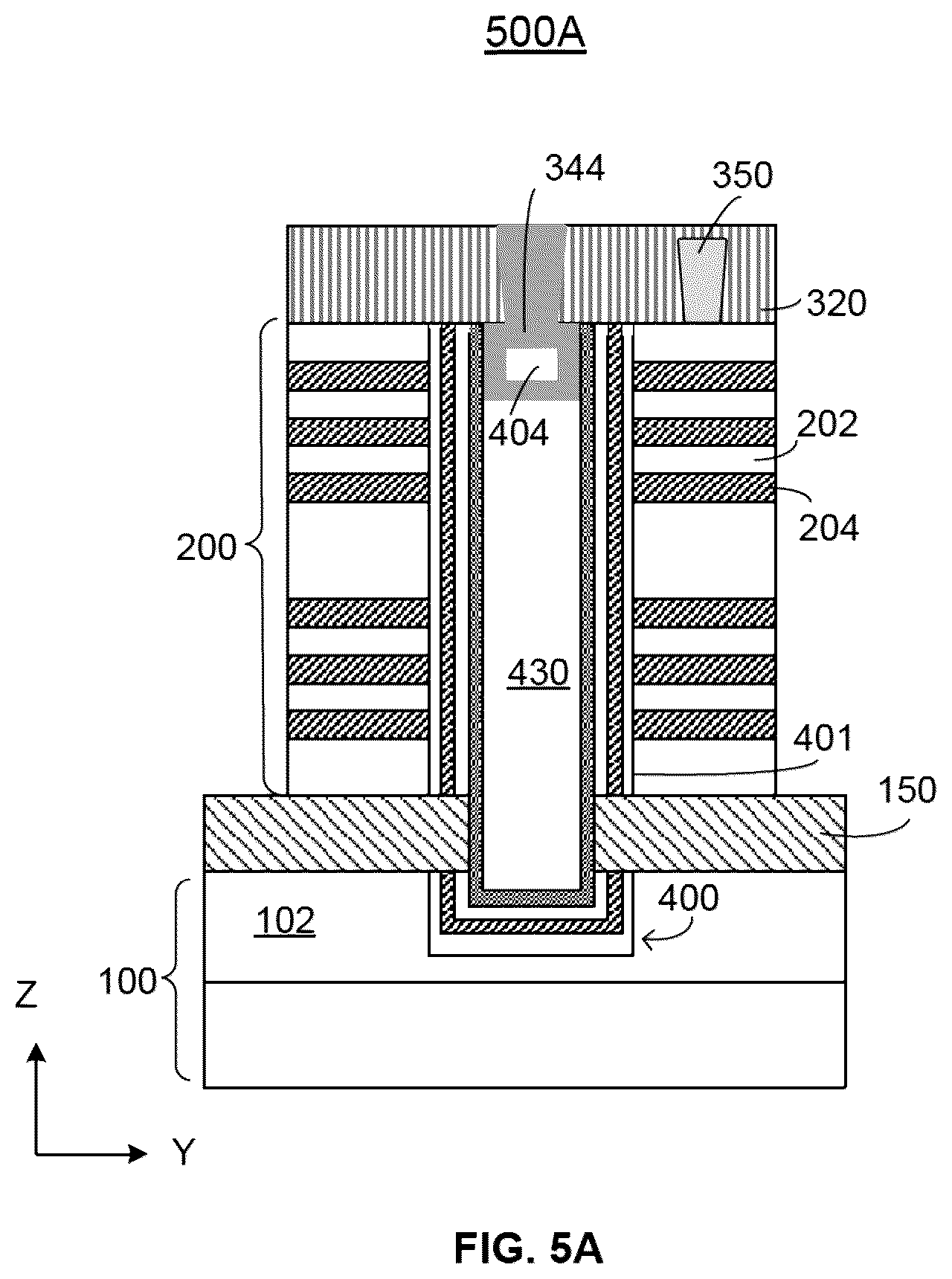 Patent US12568624 Figure 5 – Memory device containing TSG deck and method of forming the same