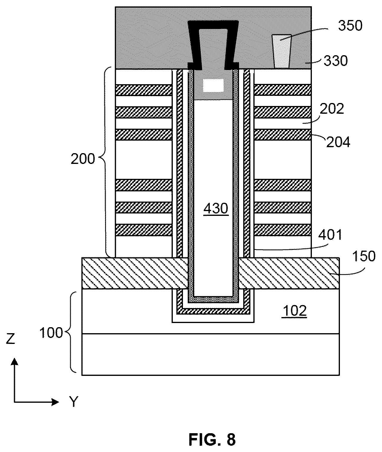 Patent US12568624 Figure 10 – Memory device containing TSG deck and method of forming the same