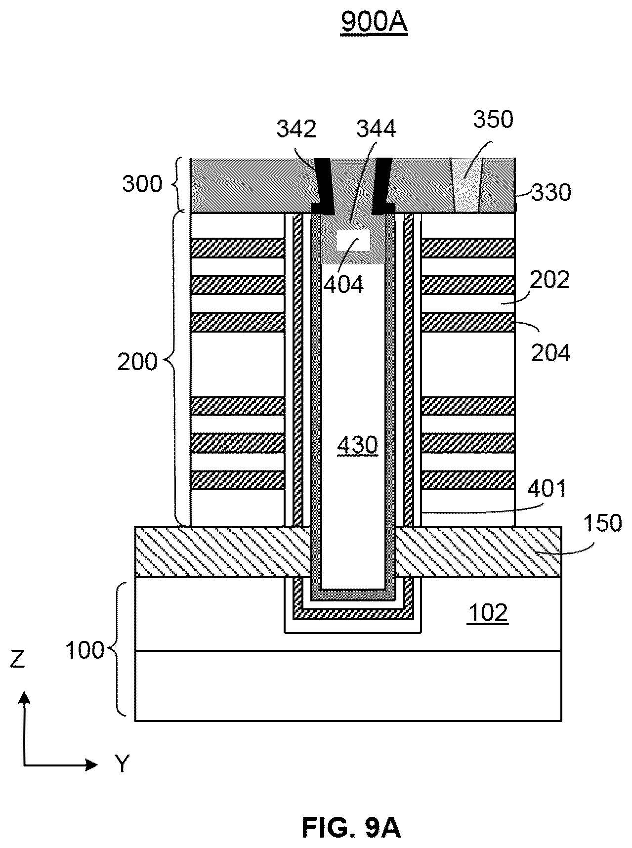 Patent US12568624 Figure 11 – Memory device containing TSG deck and method of forming the same