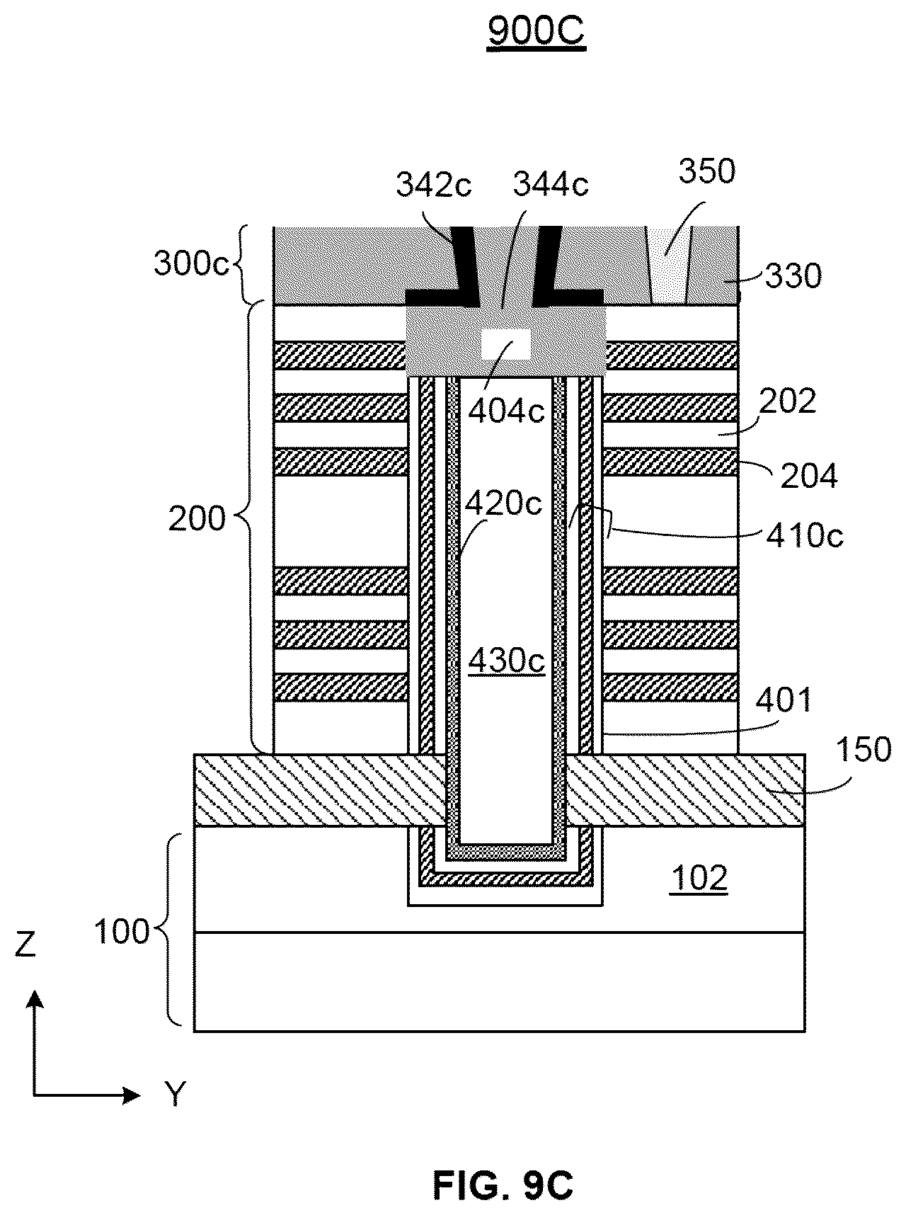Patent US12568624 Figure 13 – Memory device containing TSG deck and method of forming the same