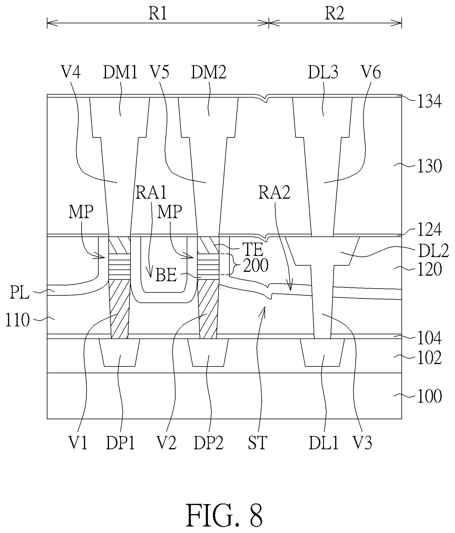 Patent US12568630 Figure 5 – Semiconductor memory device and fabrication method thereof