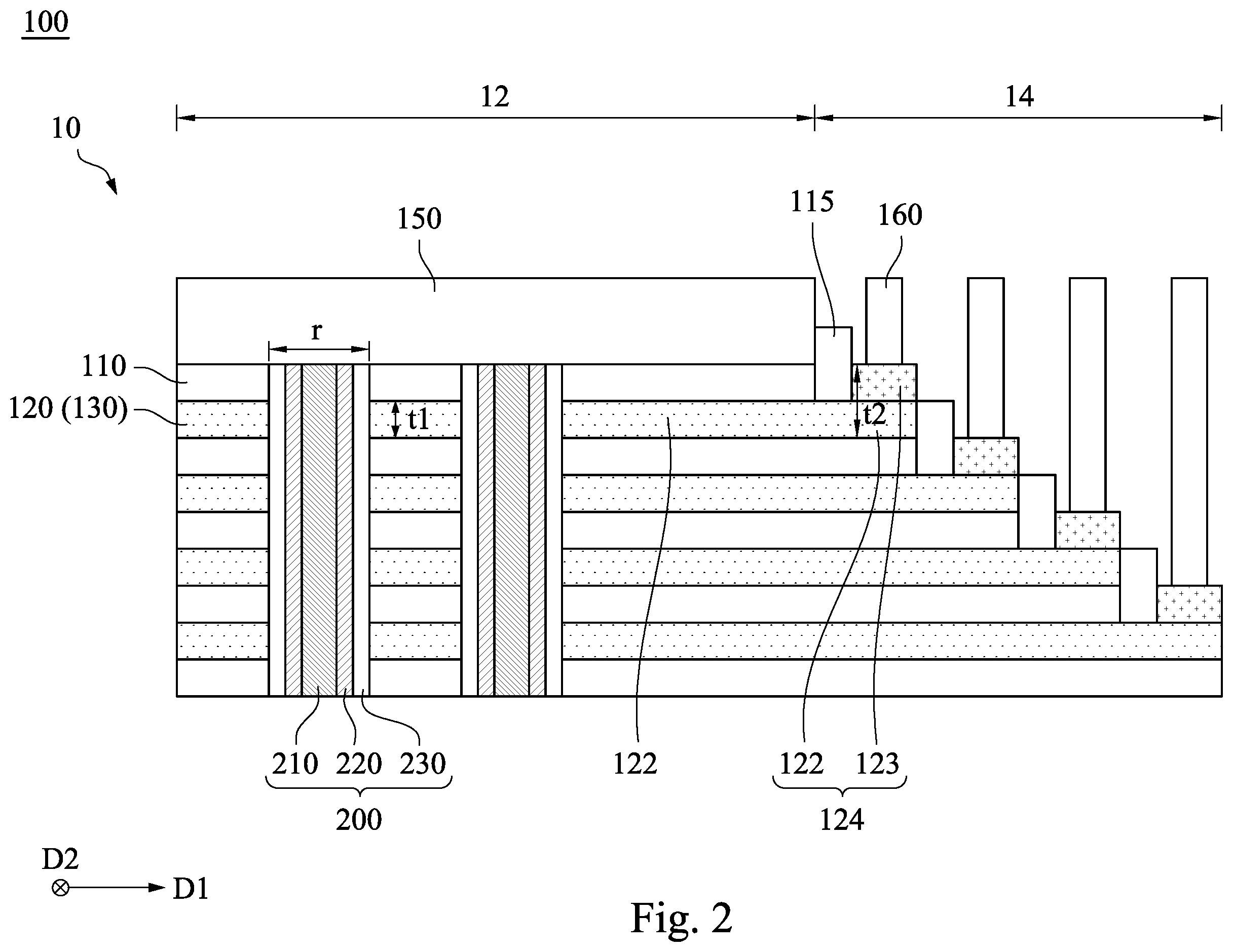 Patent US12568632 Figure 2 – Semiconductor device and method of forming the same