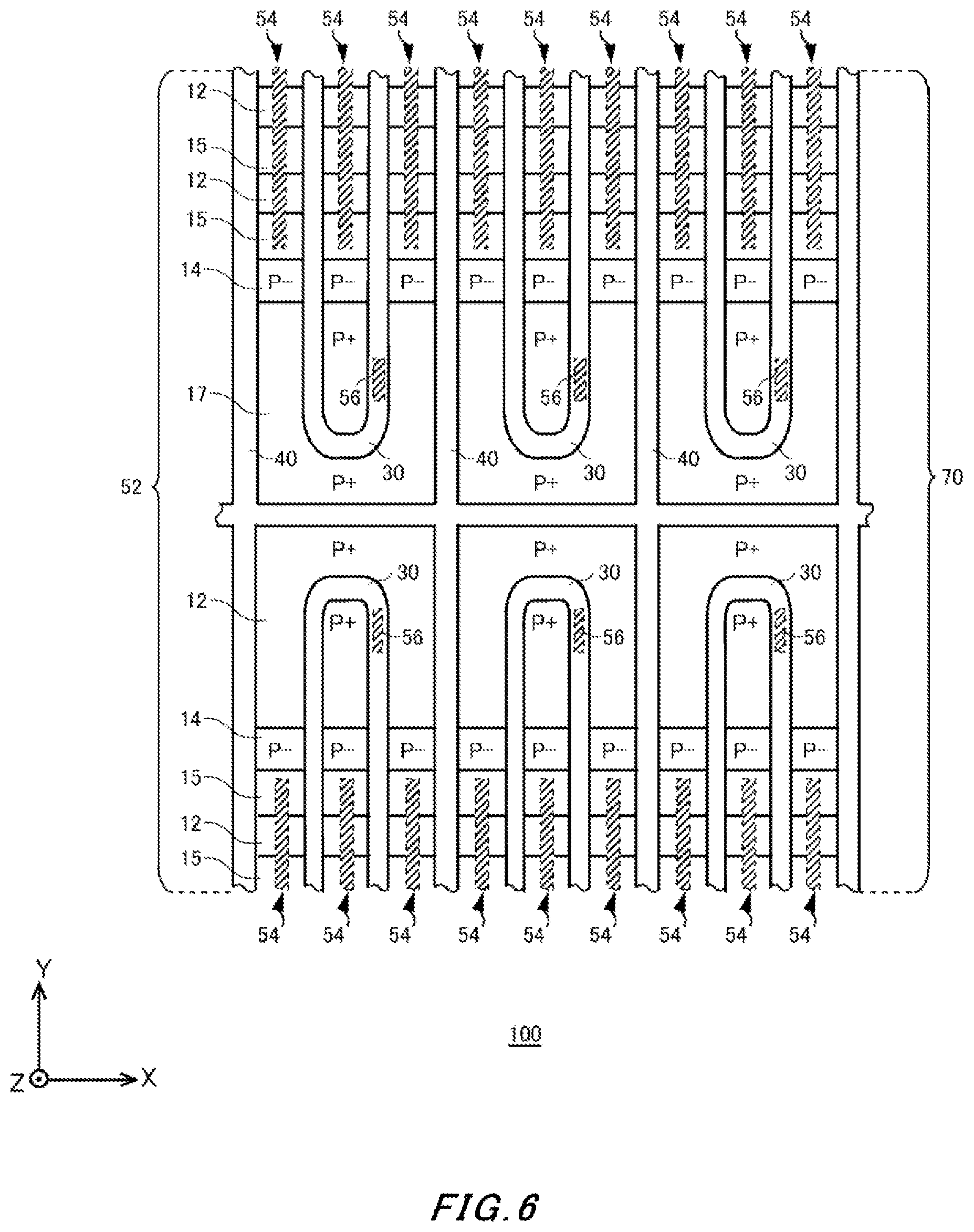 Patent US12568637 Figure 6 – Semiconductor device having a temperature sensor, a transistor, and a diode