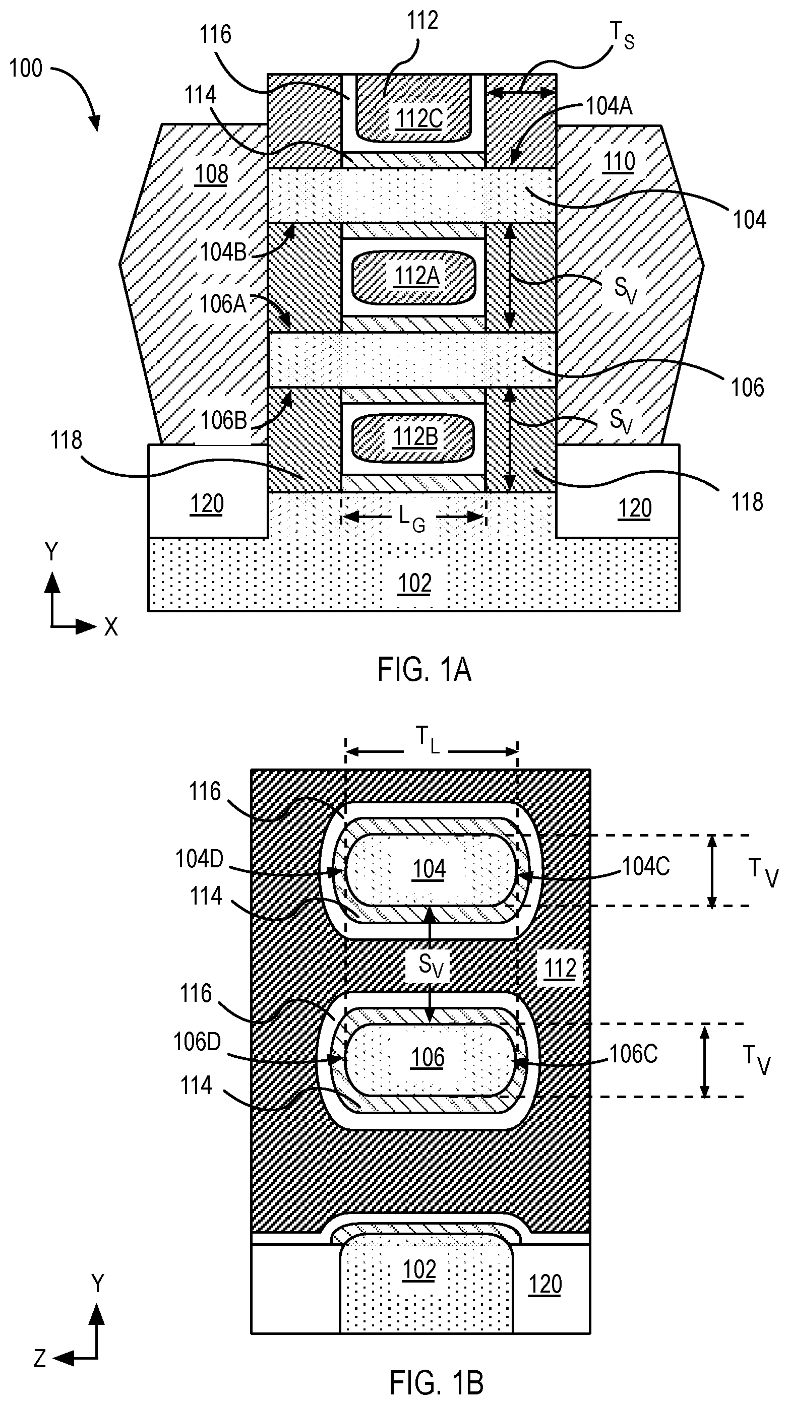 Patent US12568643 Figure 1 – Nanowire transistors and methods of fabrication