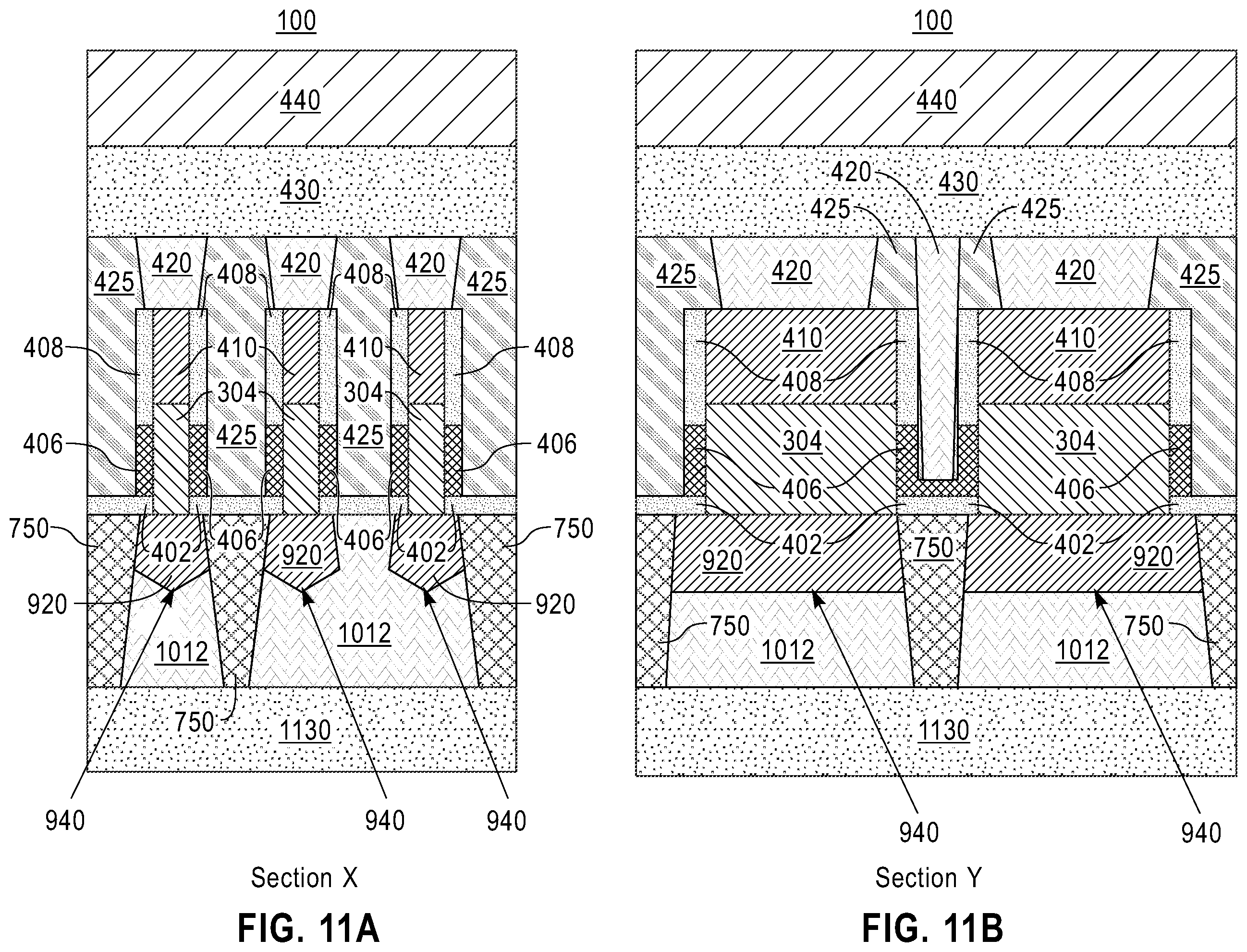 Patent US12568645 Figure 11 – Vertical field effect transistor with self-aligned backside trench epitaxy
