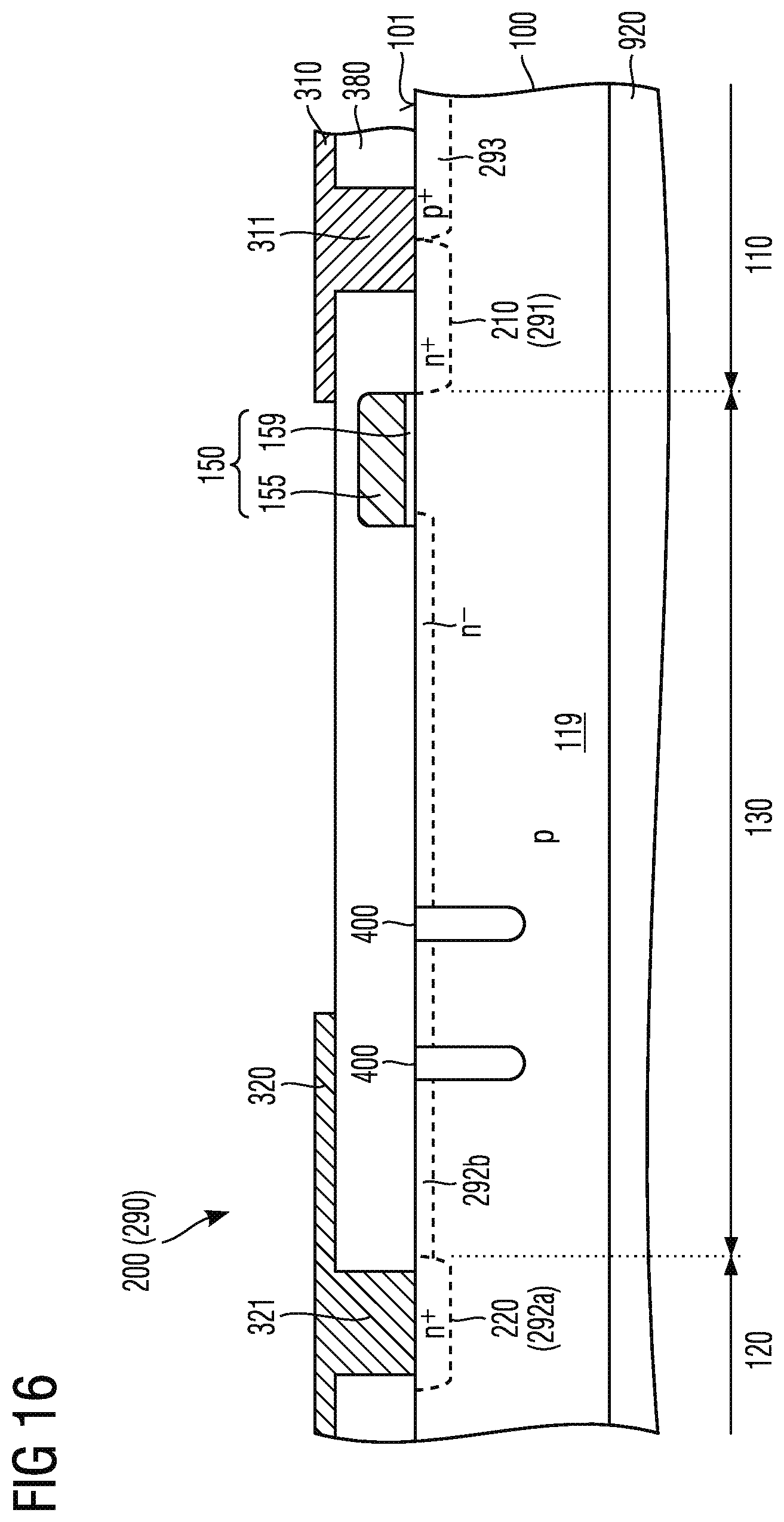 Patent US12568646 Figure 10 – Semiconductor device with trench isolation structures in a transition region and method of manufacturing
