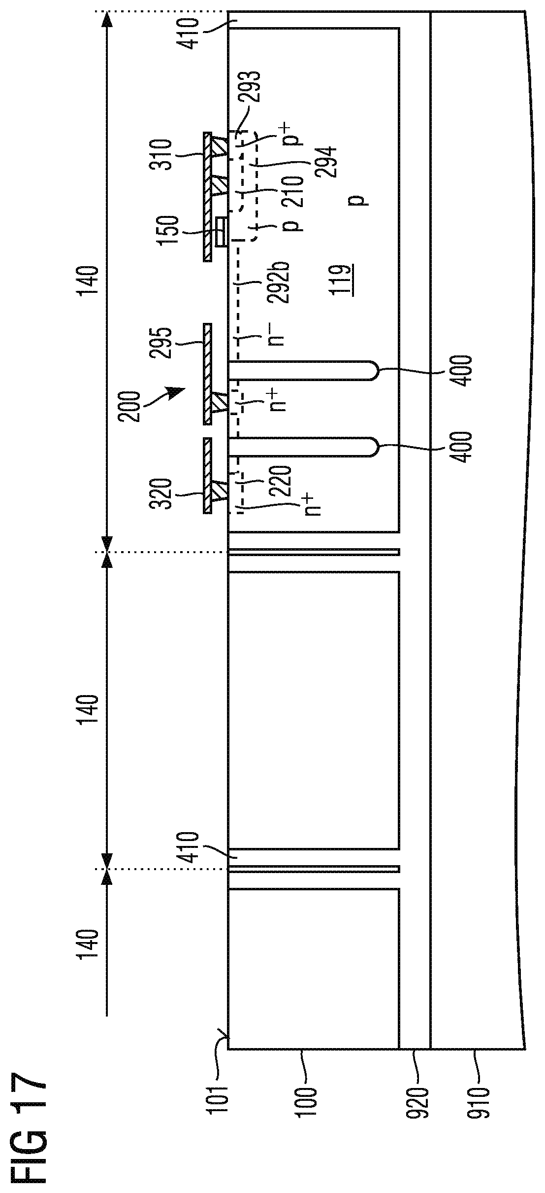 Patent US12568646 Figure 11 – Semiconductor device with trench isolation structures in a transition region and method of manufacturing