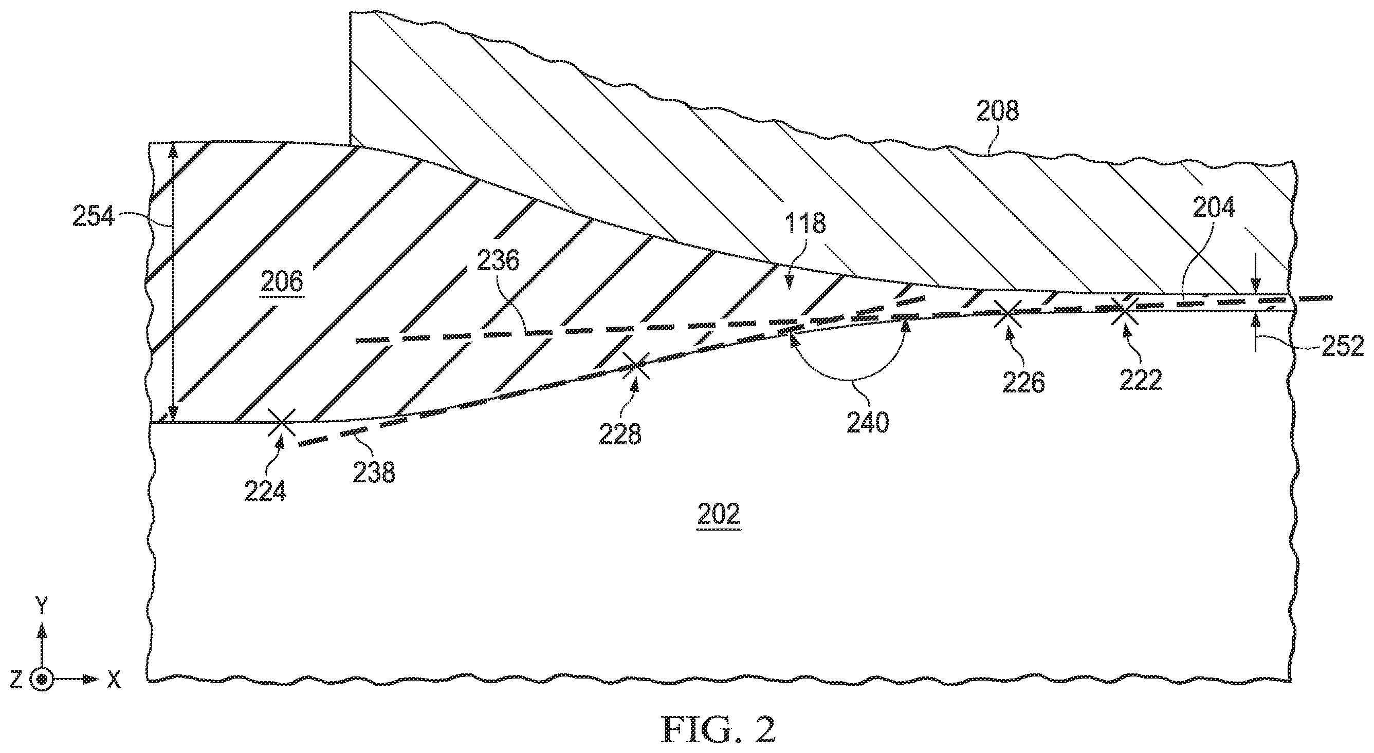 Patent US12568647 Figure 3 – Bird's beak profile of field oxide region