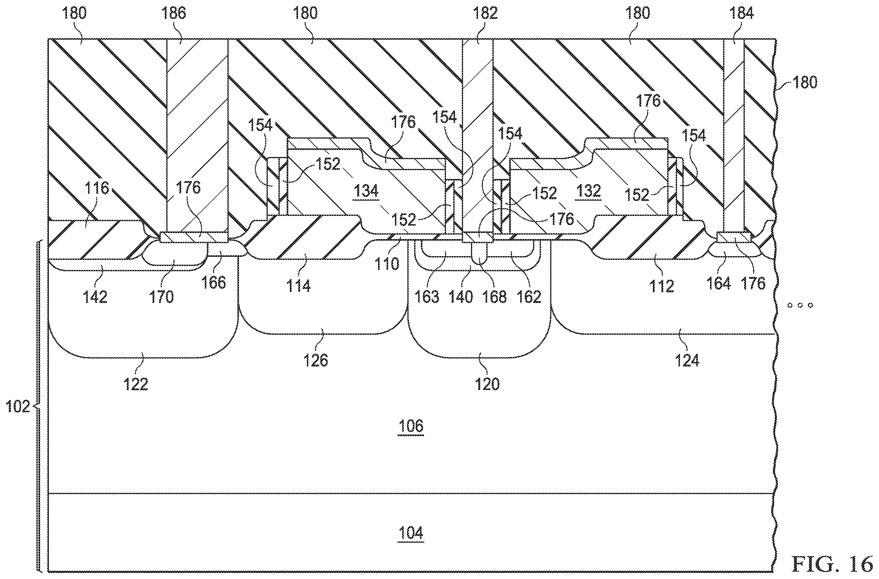Patent US12568647 Figure 17 – Bird's beak profile of field oxide region