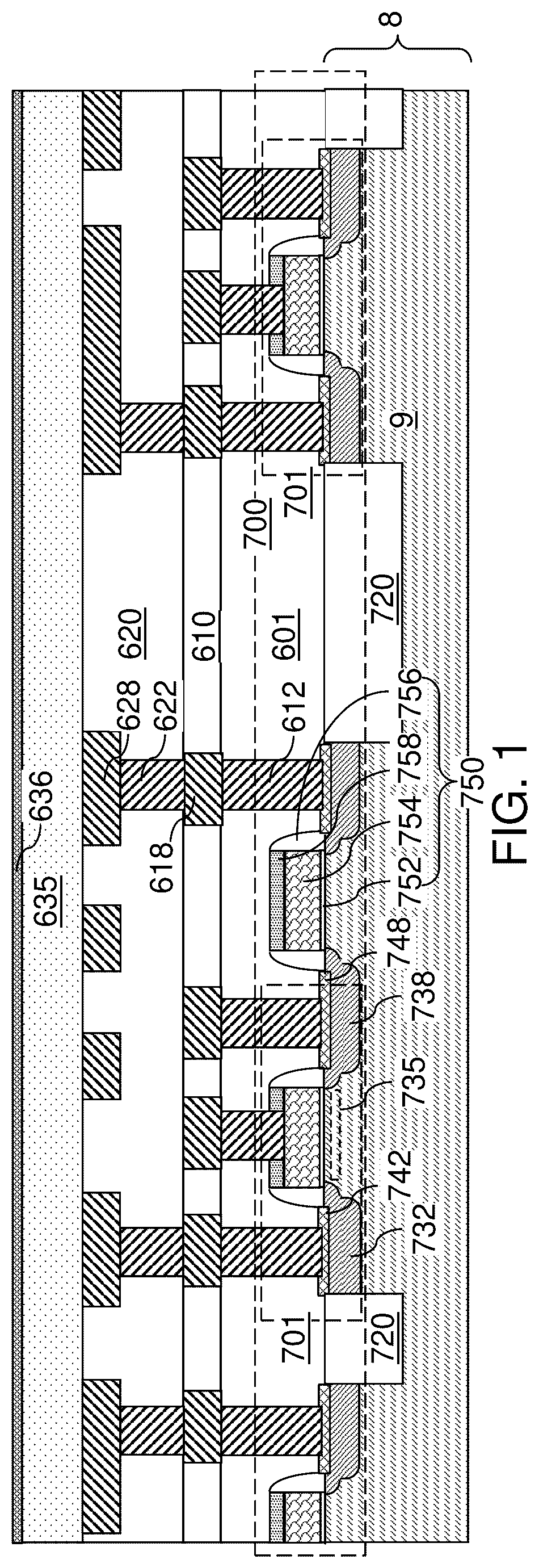 Patent US12568656 — Thin film transistor including a dielectric diffusion barrier and methods for forming the same — Figure 1