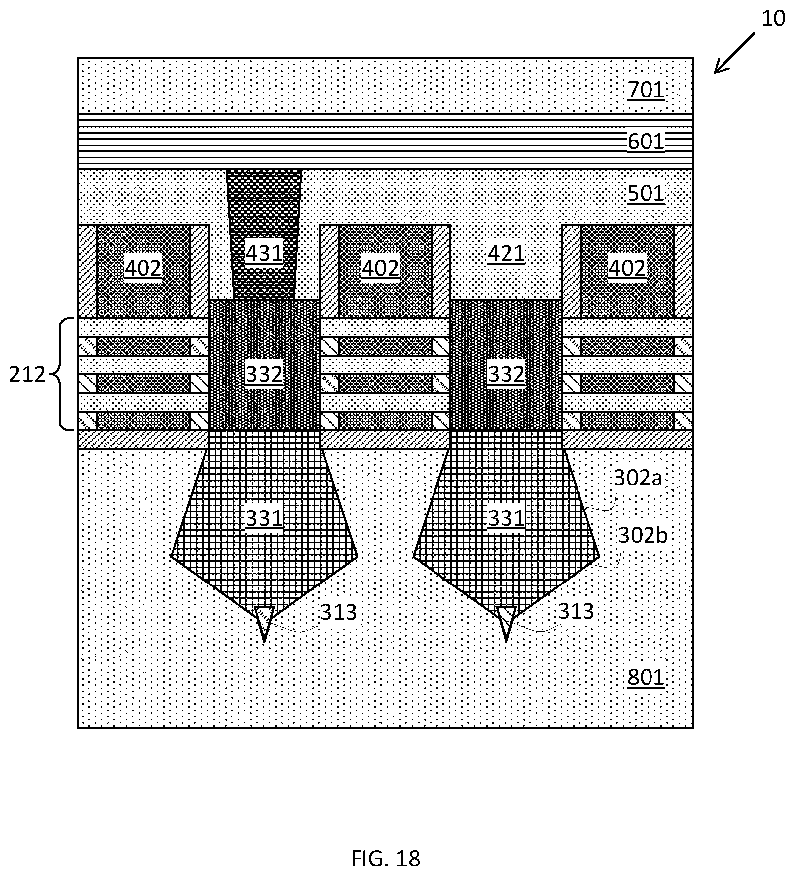 Patent US12568669 Figure 18 – Placeholder profile formation for backside contact