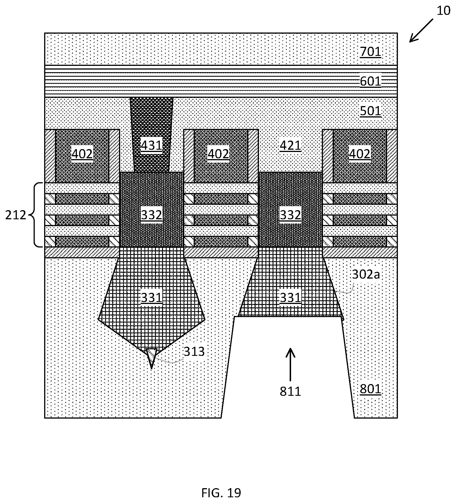 Patent US12568669 Figure 19 – Placeholder profile formation for backside contact