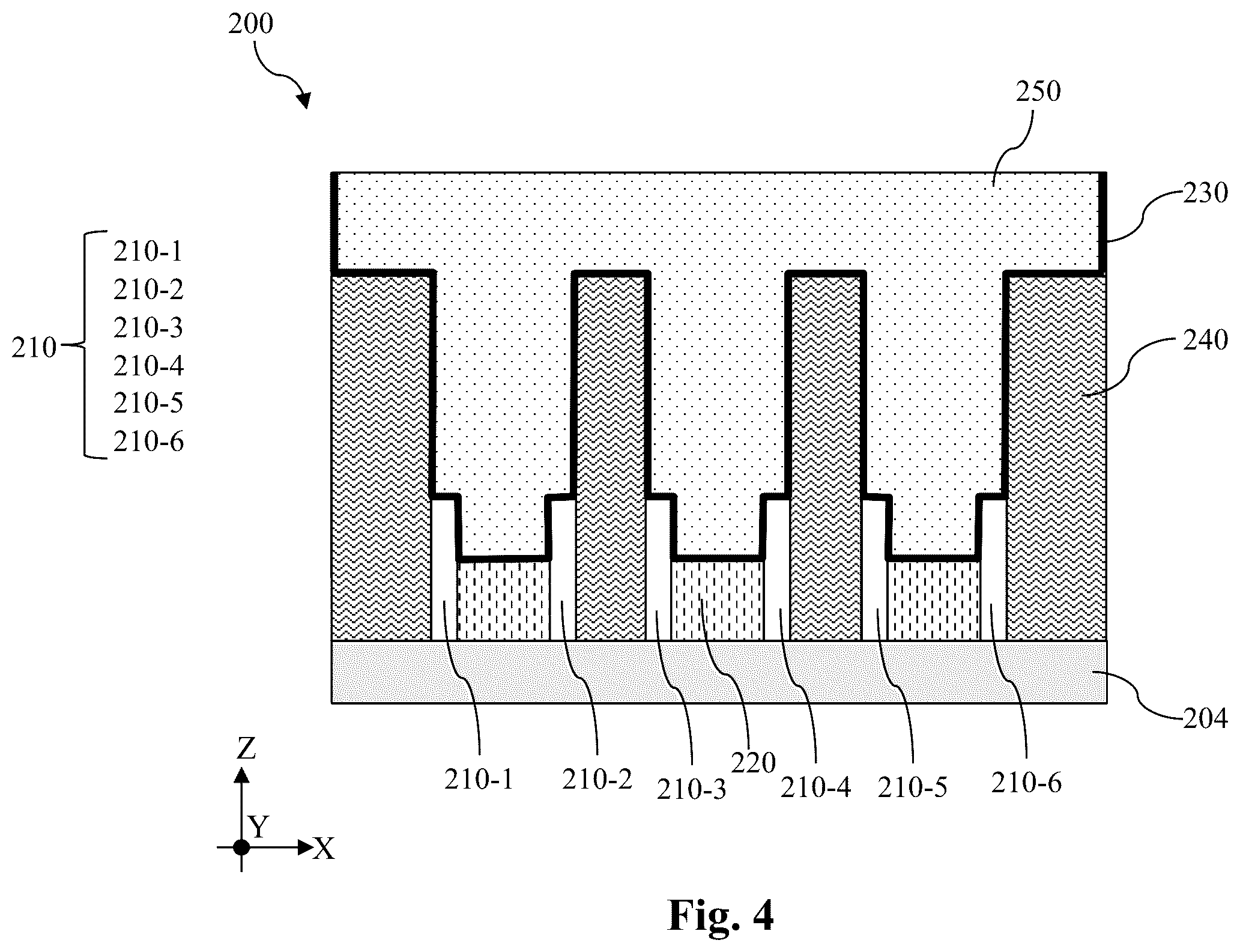 Patent US12568670 Figure 4 – Self-aligned contact structures