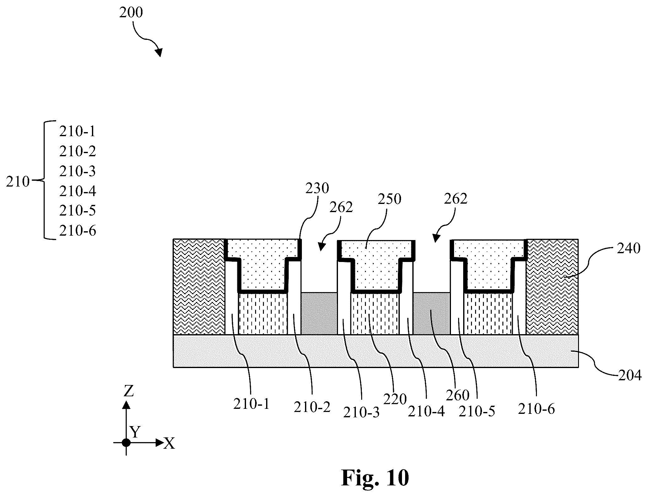 Patent US12568670 Figure 10 – Self-aligned contact structures