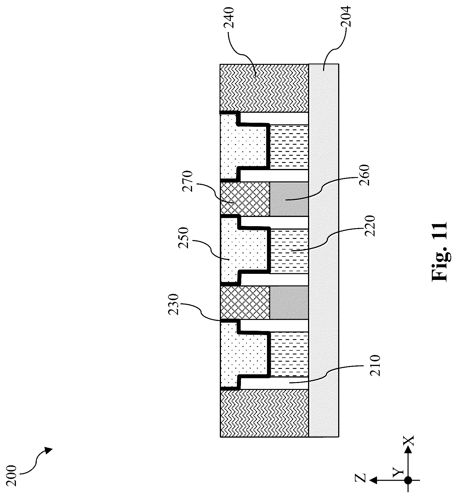 Patent US12568670 Figure 11 – Self-aligned contact structures