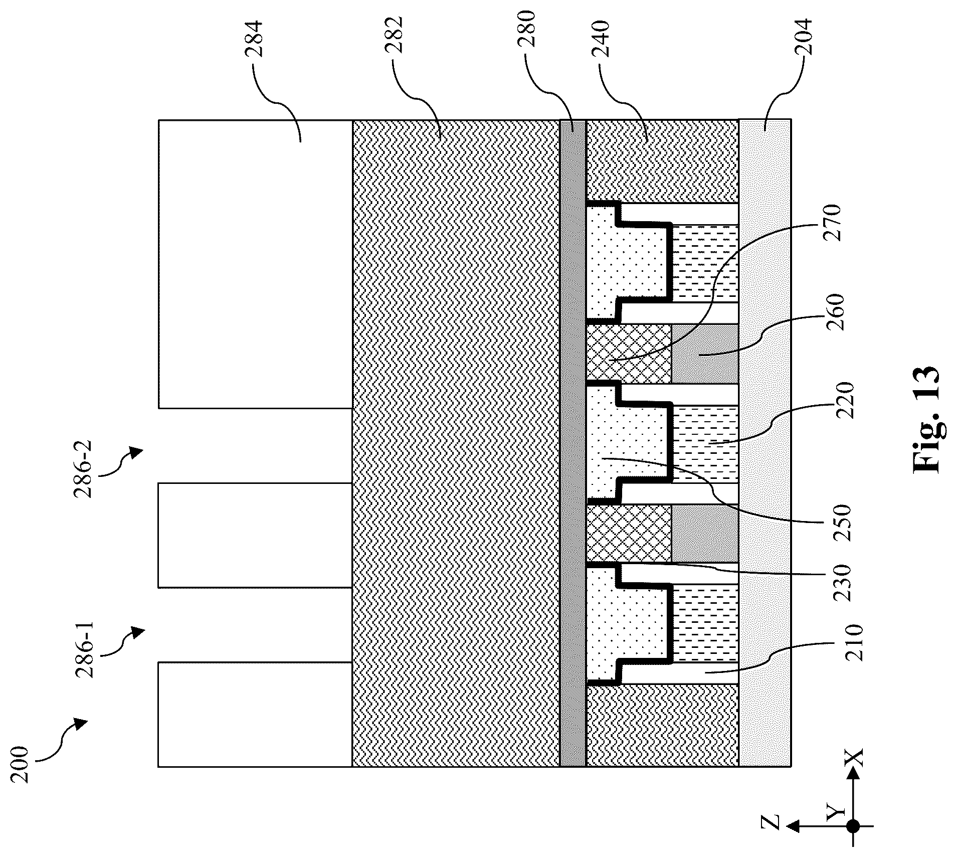 Patent US12568670 Figure 13 – Self-aligned contact structures