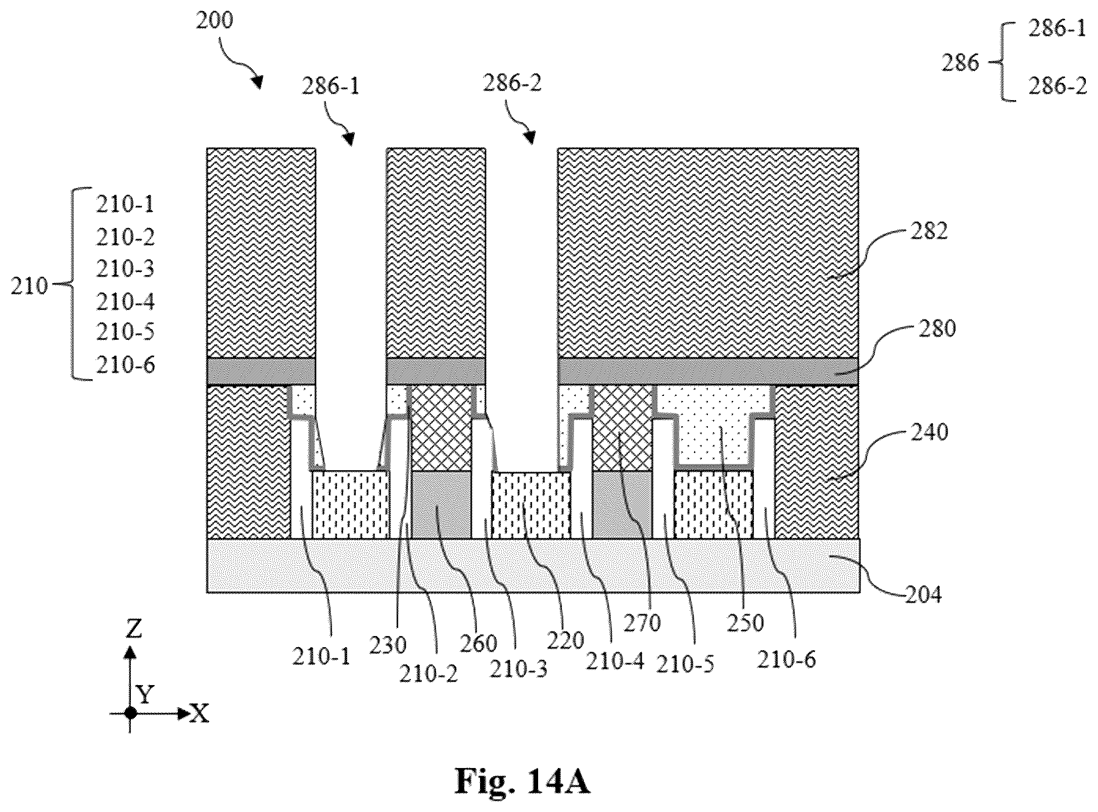 Patent US12568670 Figure 14 – Self-aligned contact structures