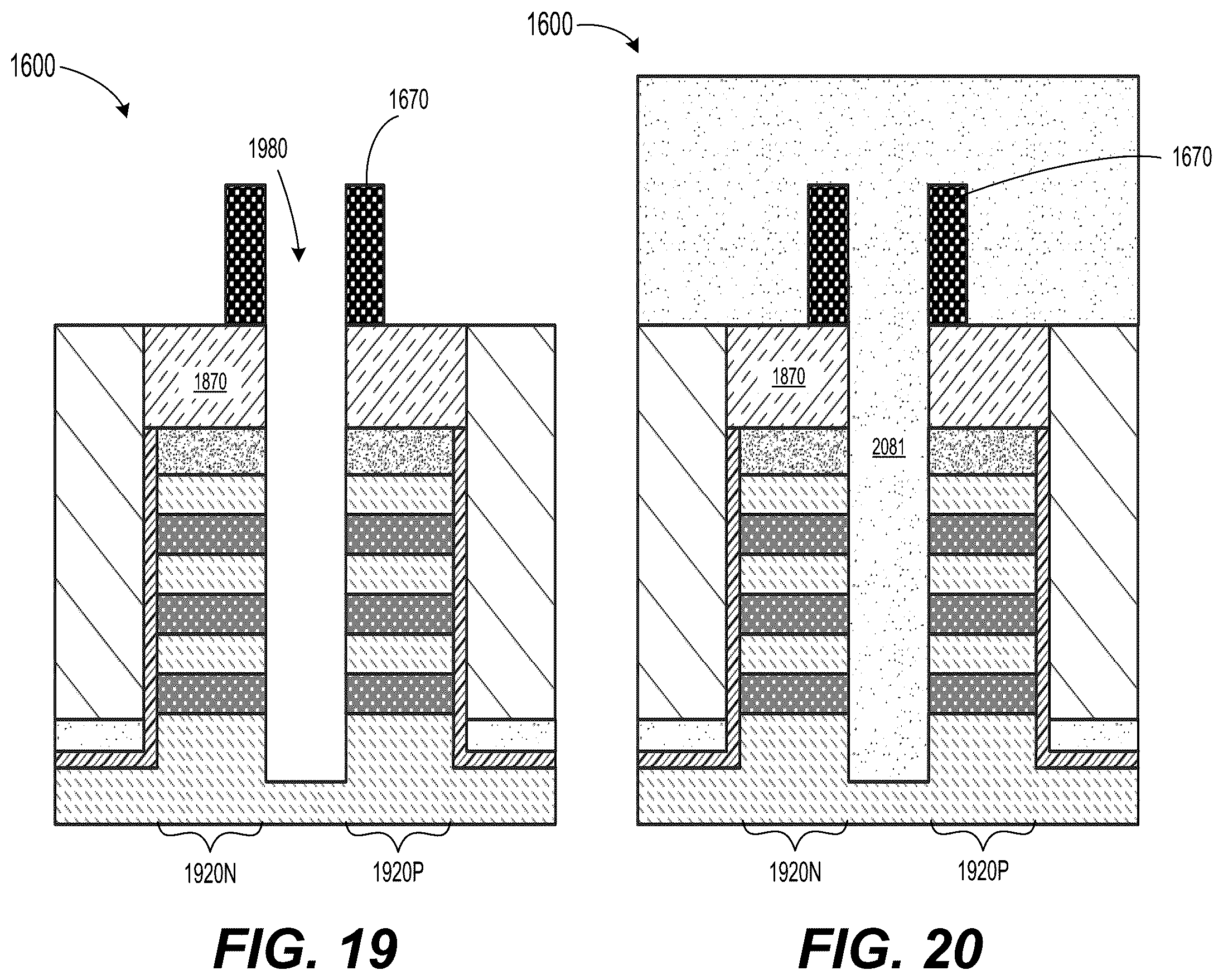 Patent US12568677 Figure 8 – Method of self-aligned dielectric wall formation for forksheet application