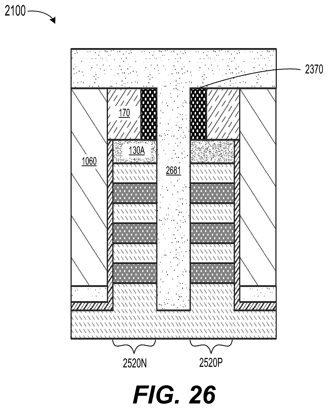 Patent US12568677 Figure 11 – Method of self-aligned dielectric wall formation for forksheet application