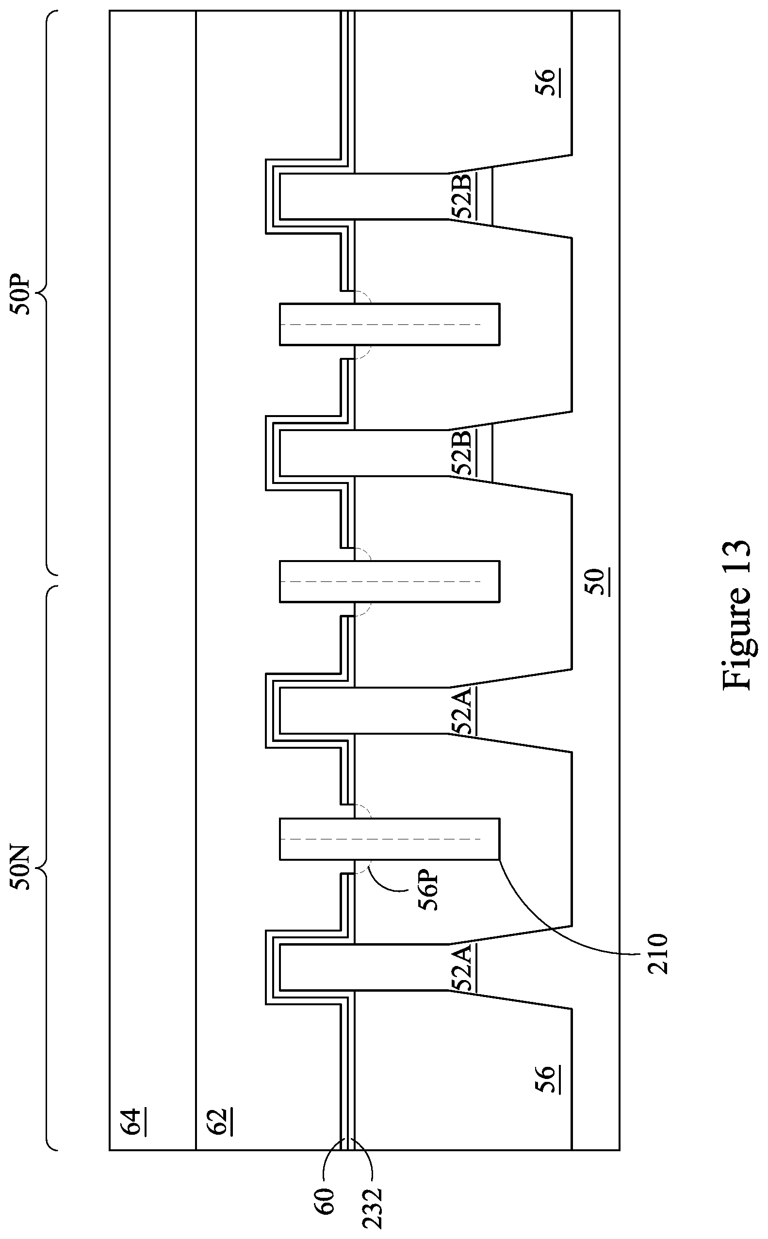 Patent US12568678 Figure 13 – Methods of forming semiconductor device and dielectric fin