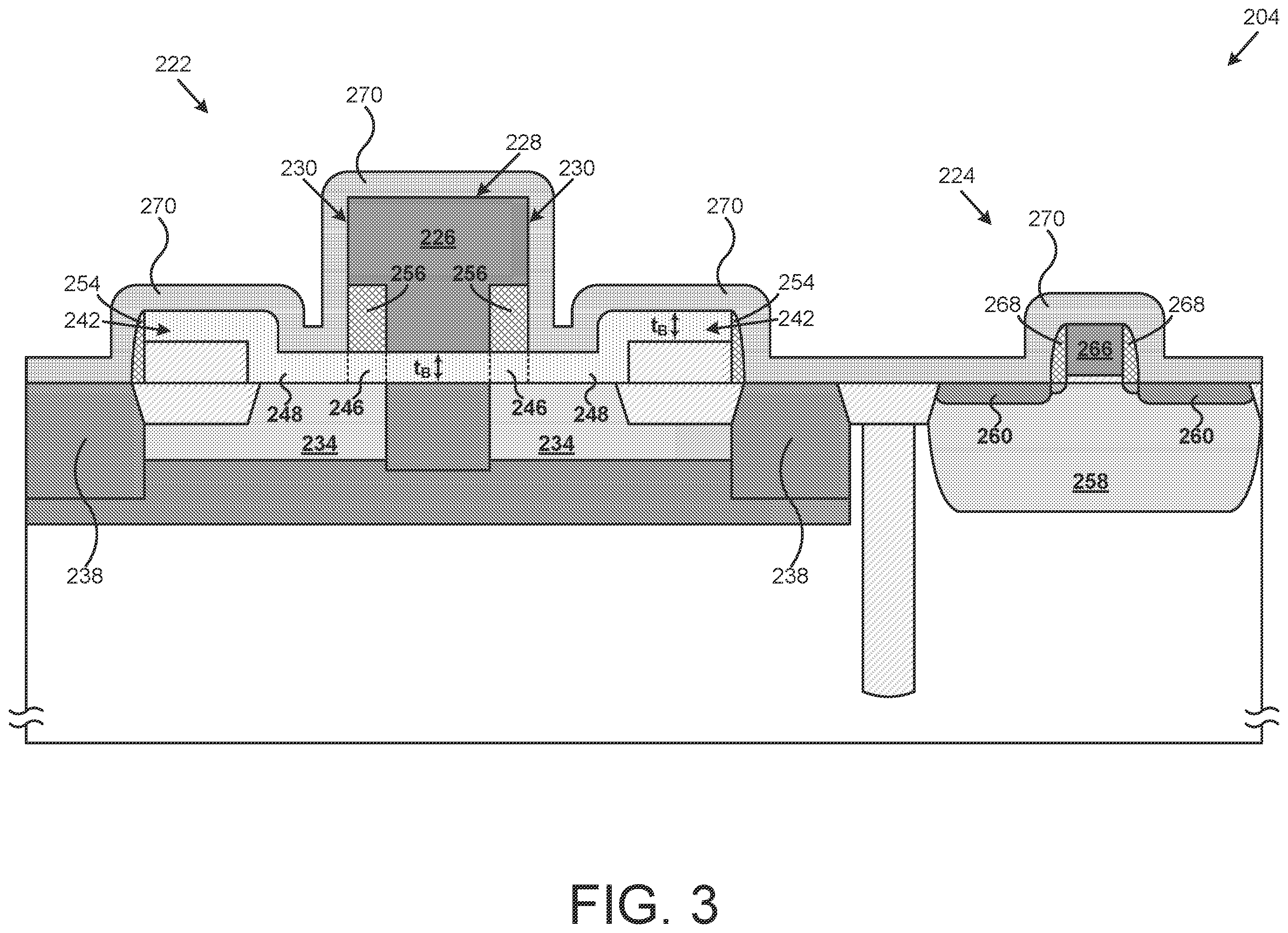 Patent US12568680 Figure 3 – Nickel silicide in bipolar complementary-metal-oxide-semiconductor (BiCMOS) device