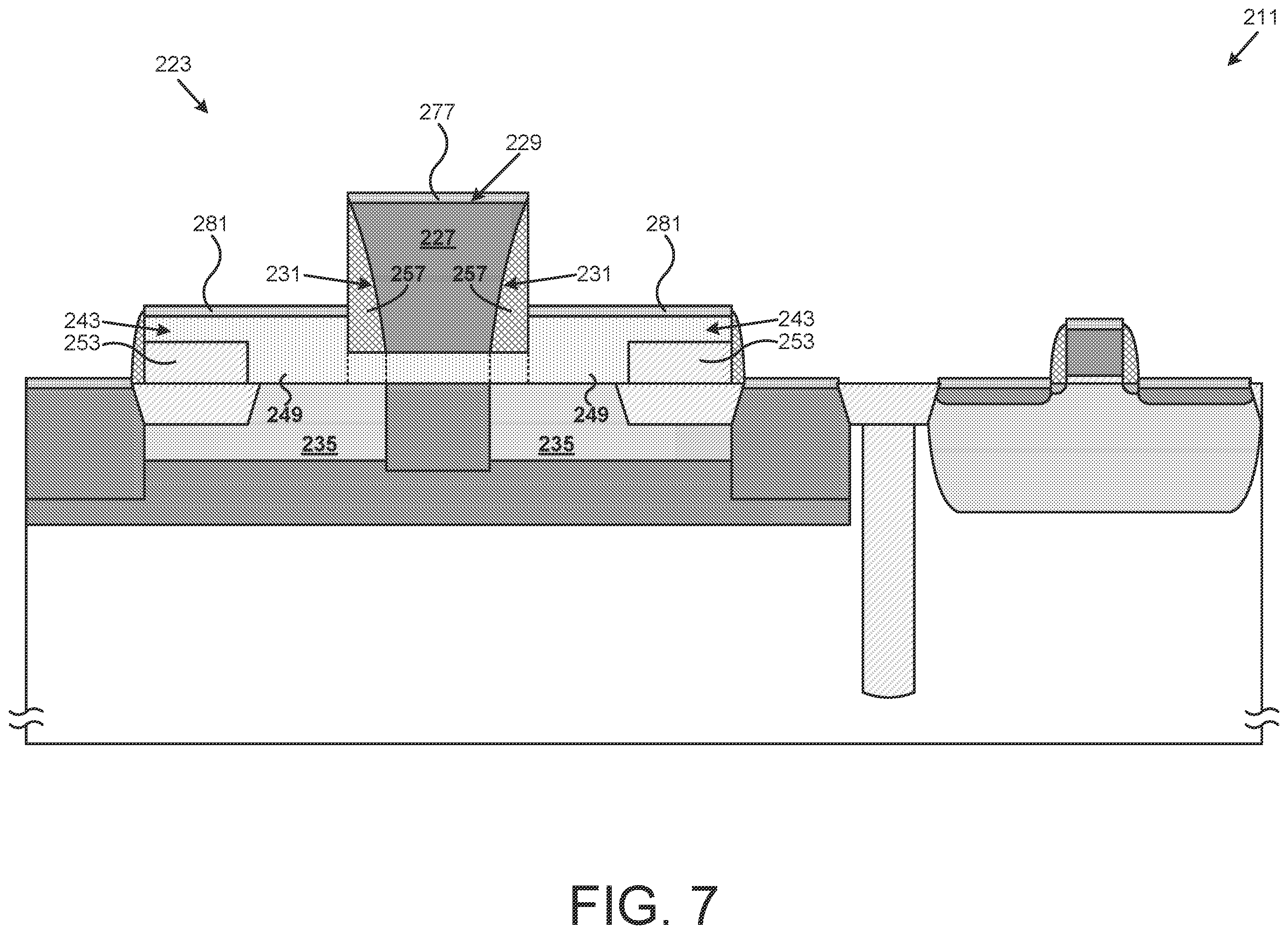 Patent US12568680 Figure 7 – Nickel silicide in bipolar complementary-metal-oxide-semiconductor (BiCMOS) device