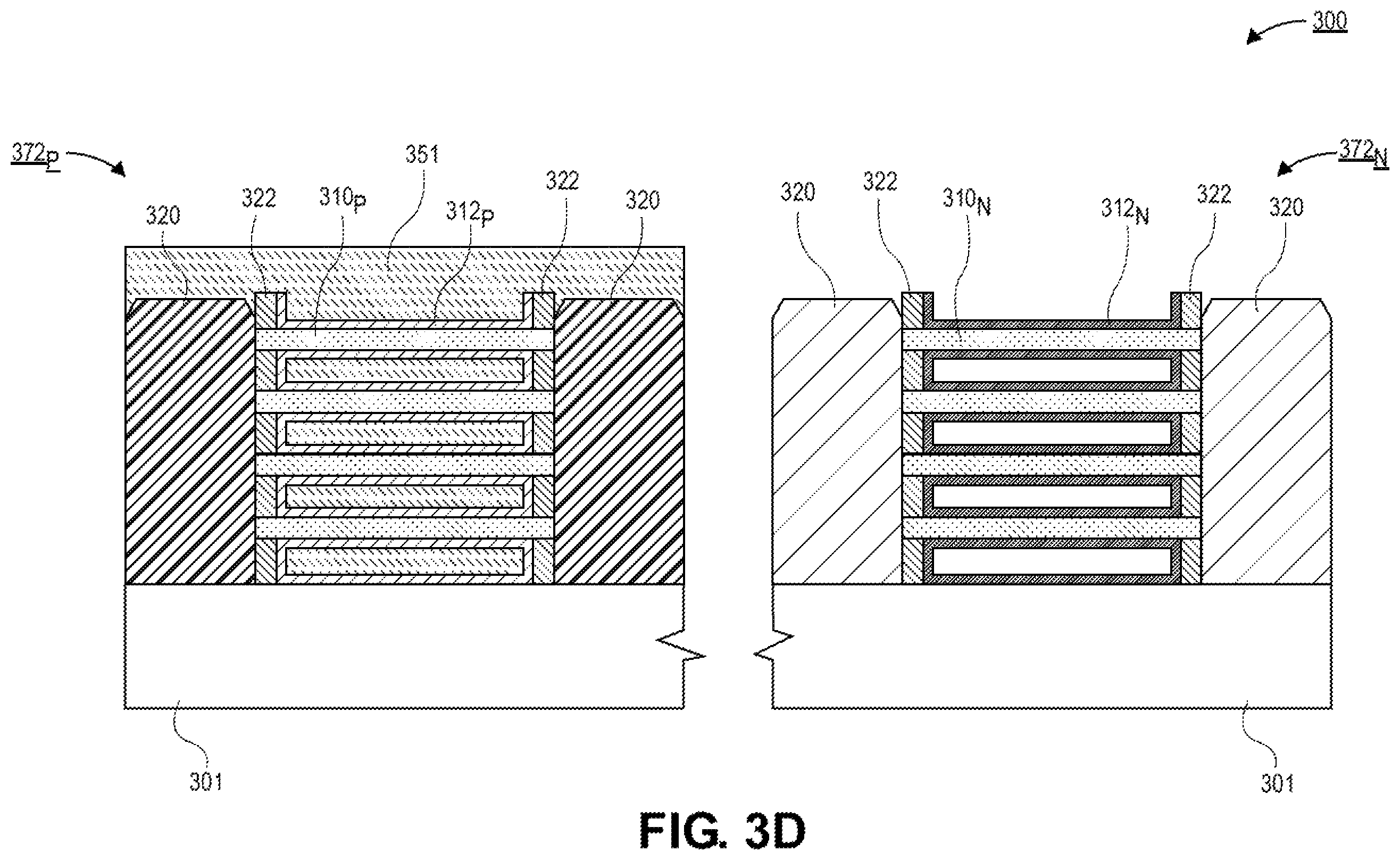 Patent US12568682 Figure 8 – Nanoribbon thick gate device with hybrid dielectric tuning for high breakdown and VT modulation